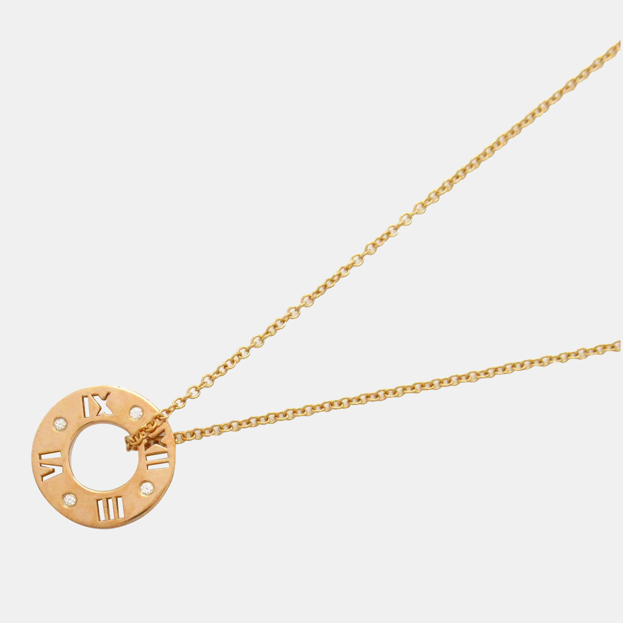

Tiffany & Co. 18K Rose Gold and Diamond Atlas Pendant Necklace