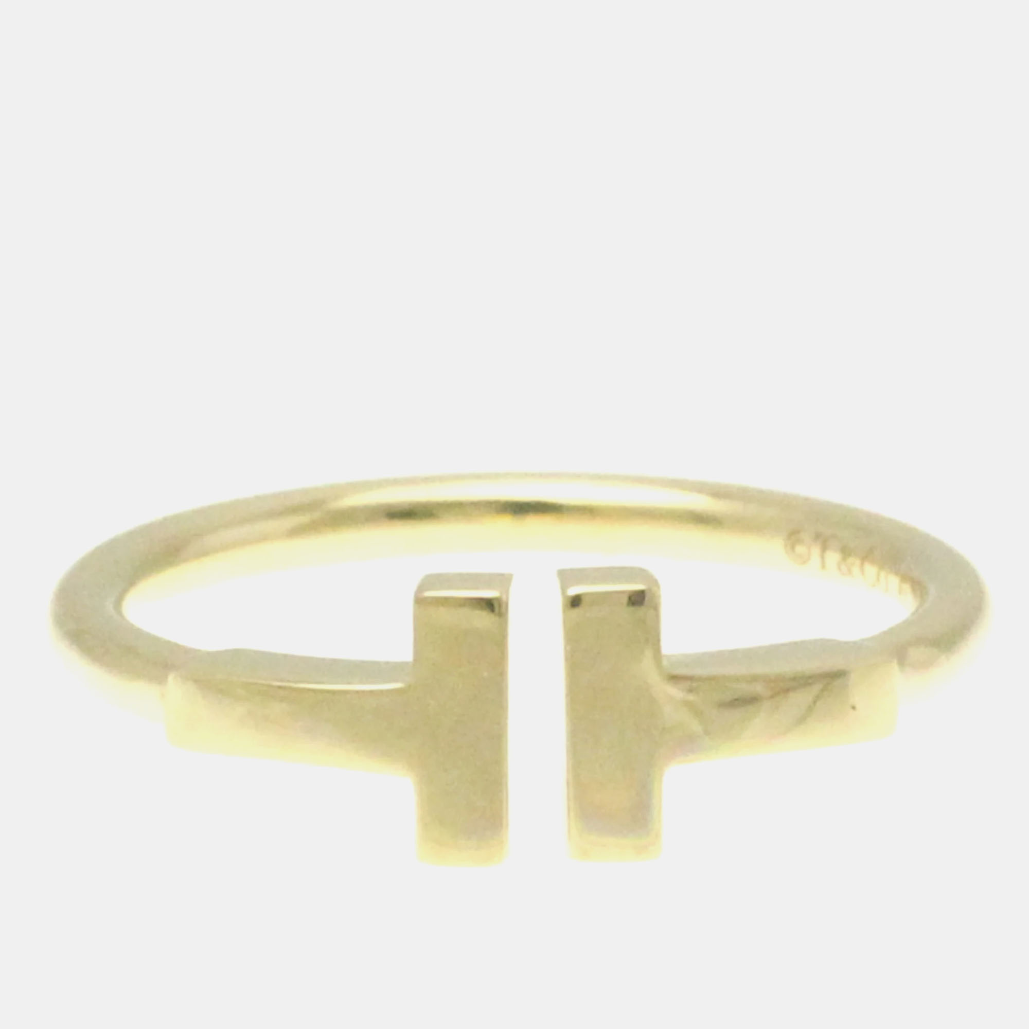 Tiffany & co. 18k yellow gold t wire ring eu 50.5