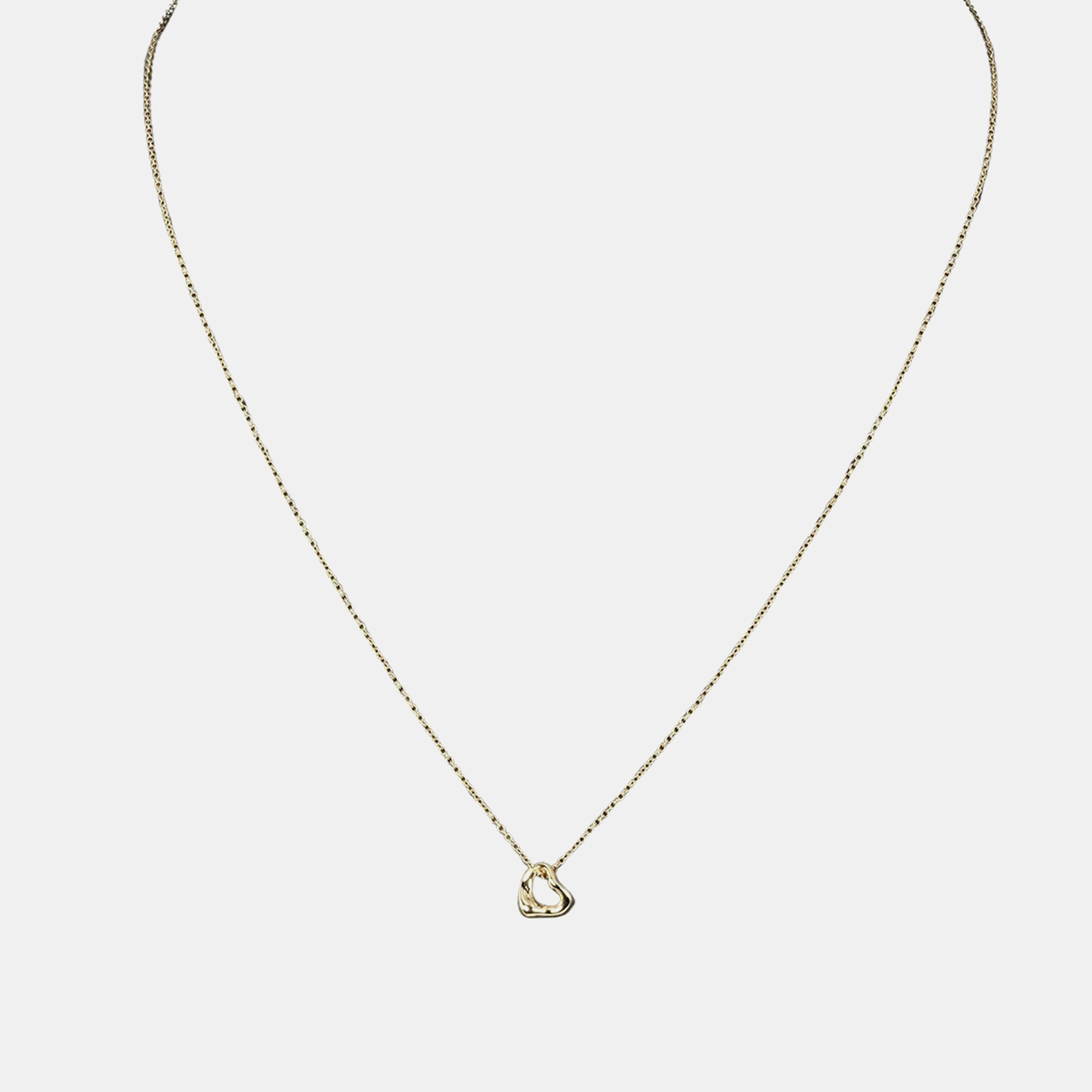 Tiffany & co. 18k yellow gold elsa peretti open heart pendant necklace