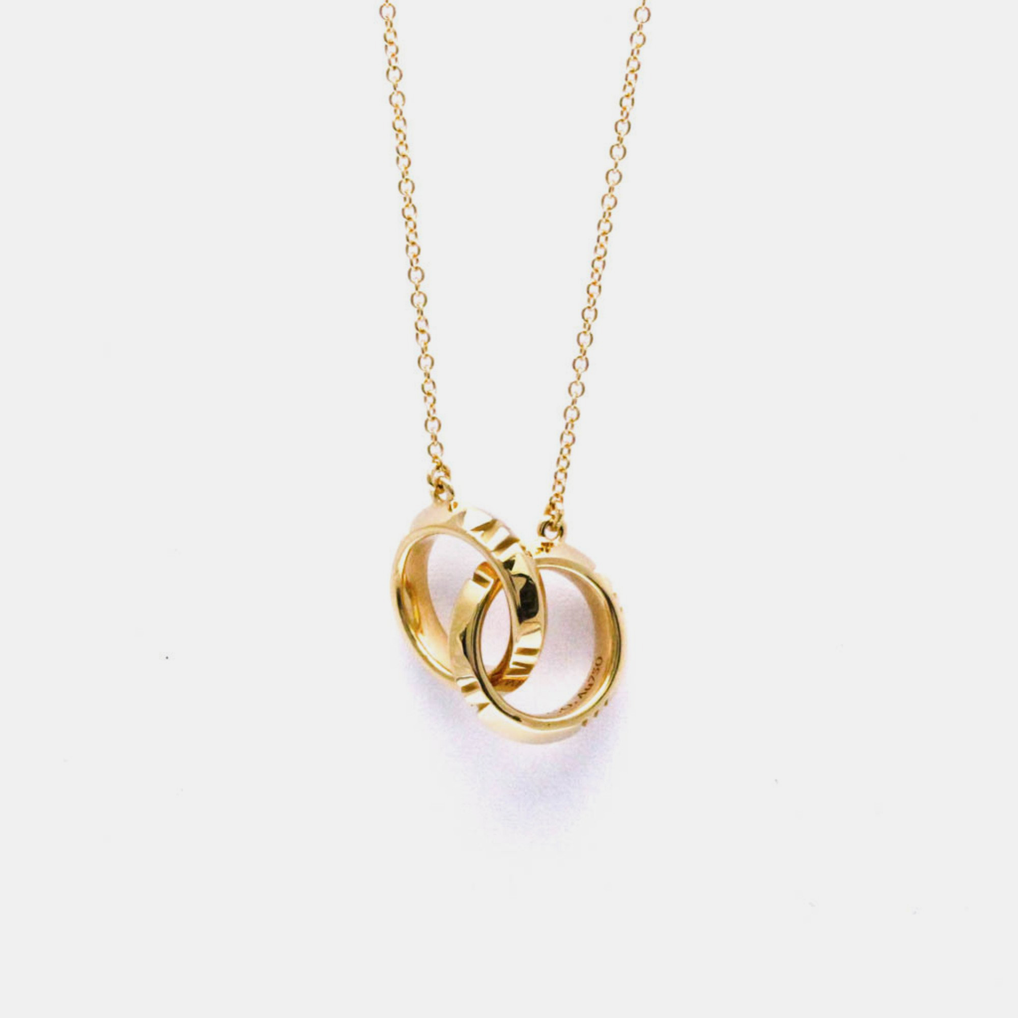 Tiffany & co. 18k rose gold atlas x closed interlocking pendant necklace