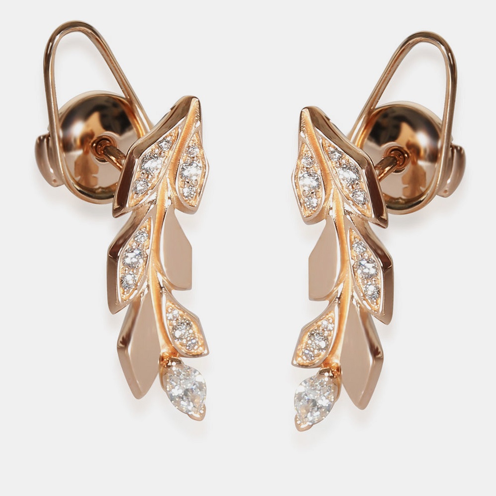 Tiffany & co. 18k rose gold 0.33 ctw victoria earrings