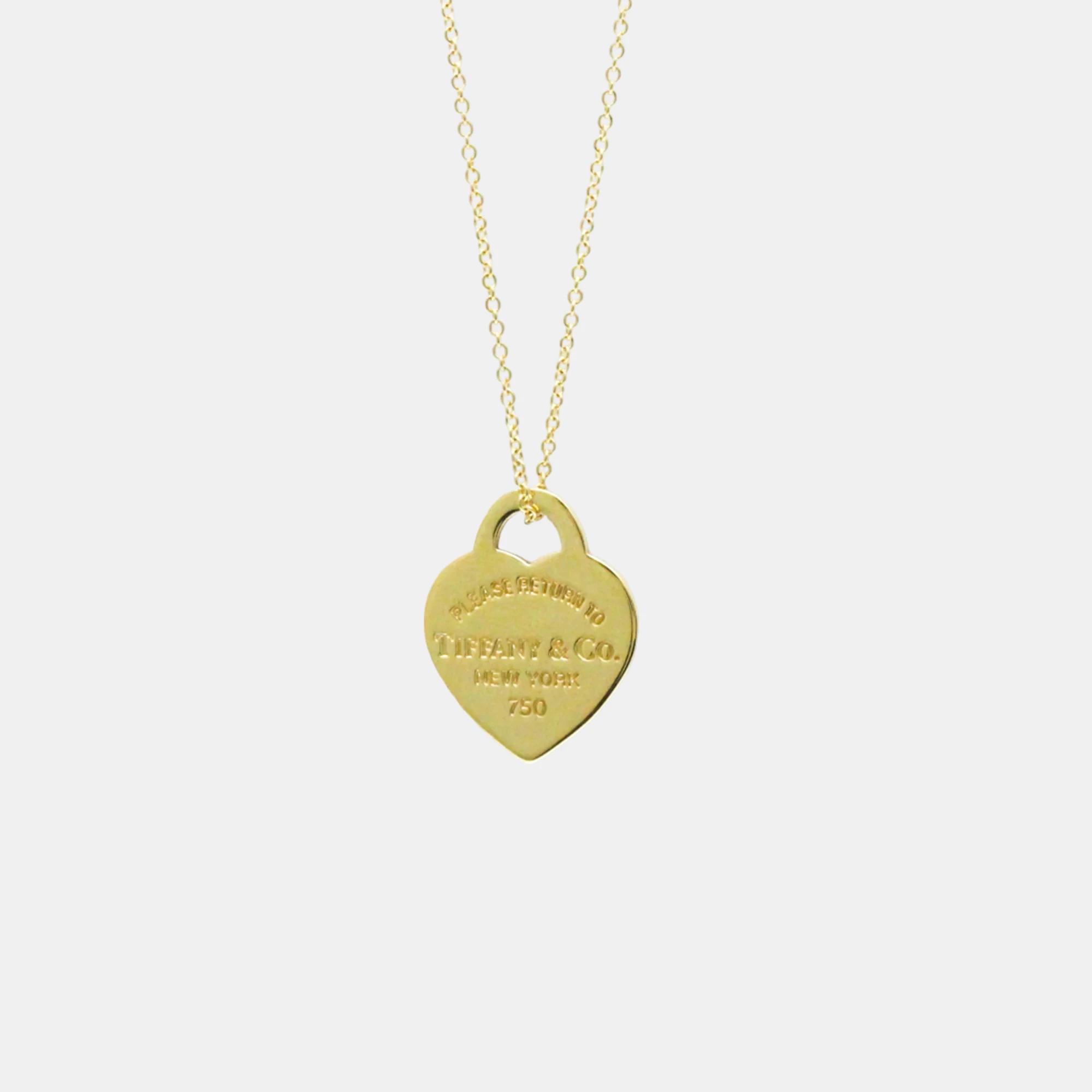 Tiffany & co. 18k yellow gold return to tiffany heart tag pendant necklace