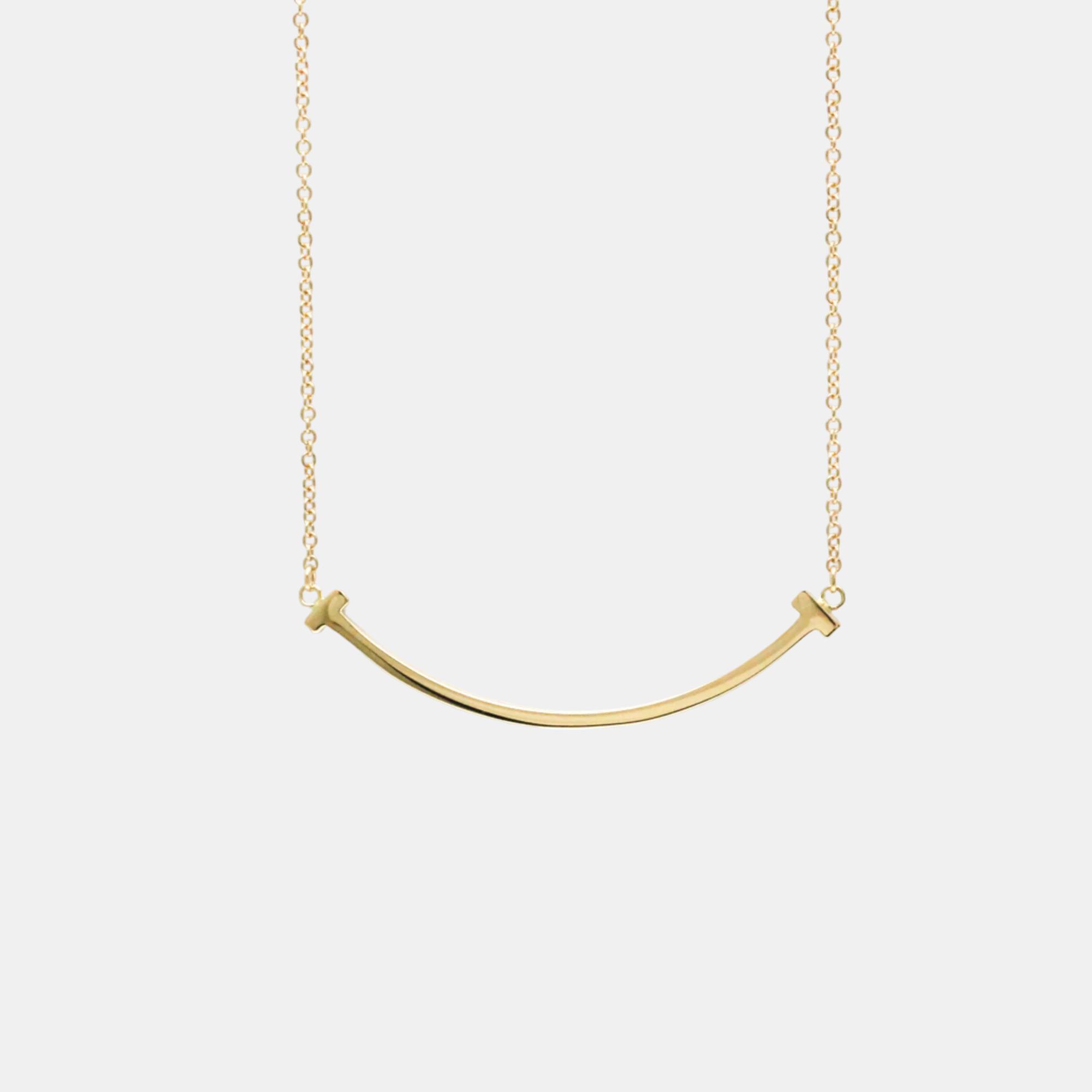 Tiffany & co. 18k rose gold smile pendant necklace