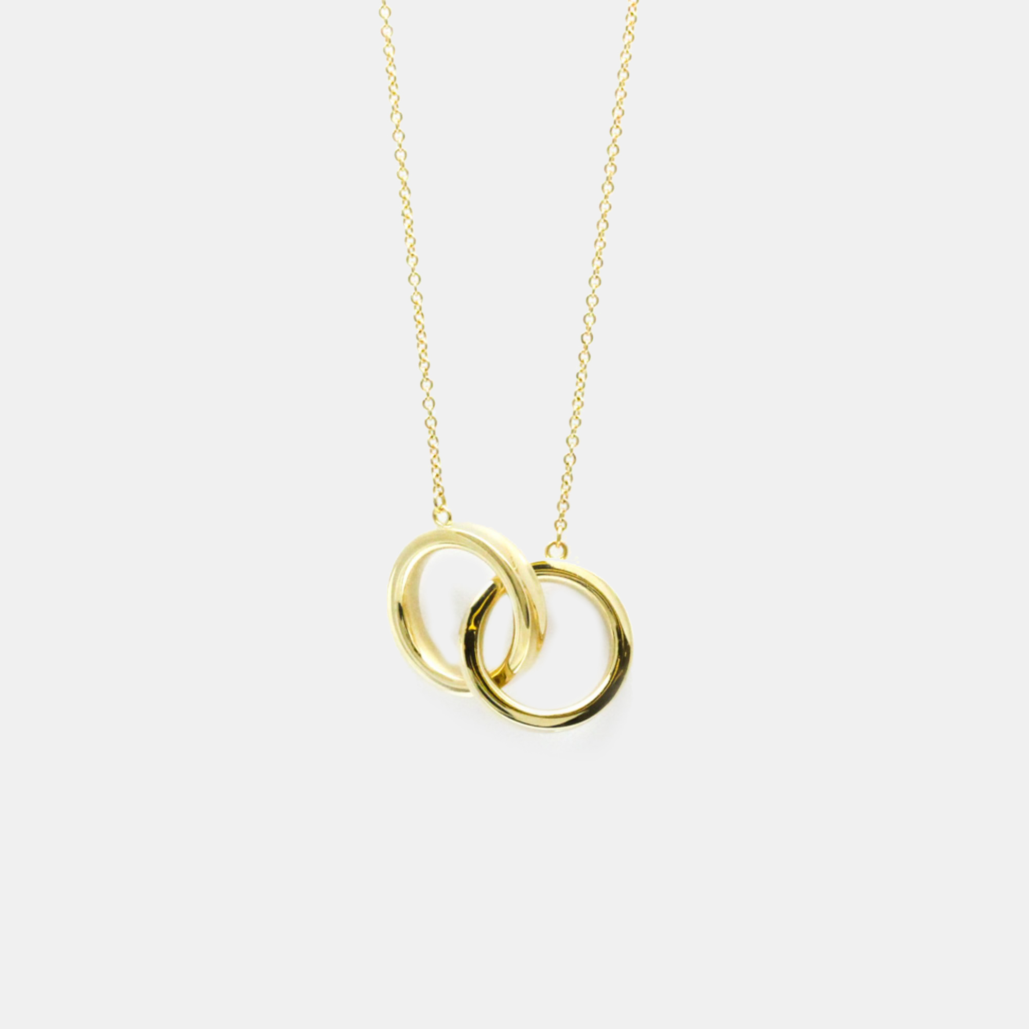 Tiffany & co. 18k yellow gold 1837 interlocking circles pendant necklace