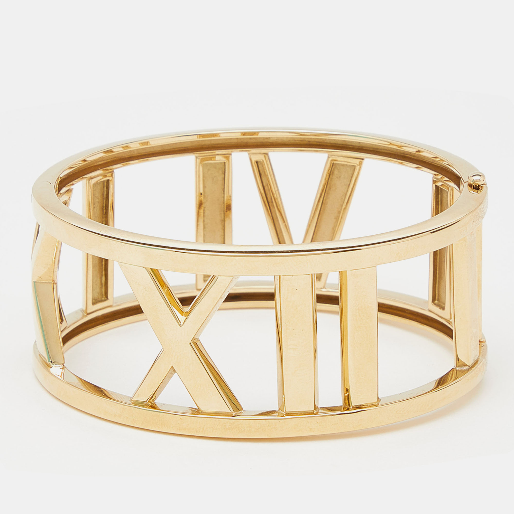 Tiffany & co. open atlas 18k yellow gold wide bracelet
