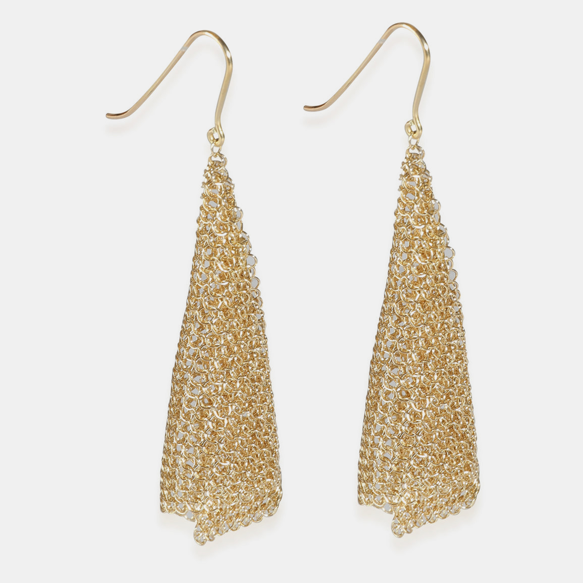 Tiffany & co. yellow gold elsa peretti mesh scarf small earrings
