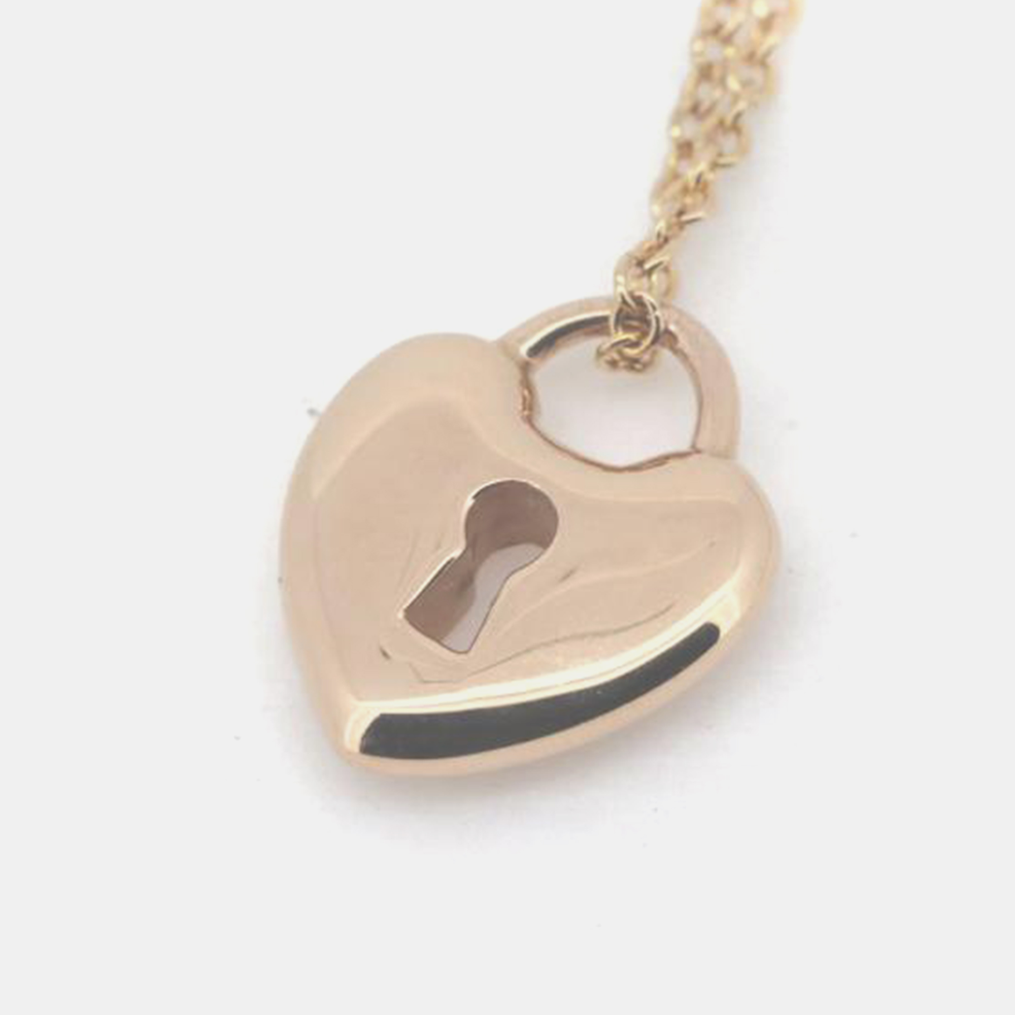 Tiffany & co. 18k yellow gold heart lock pendant necklace