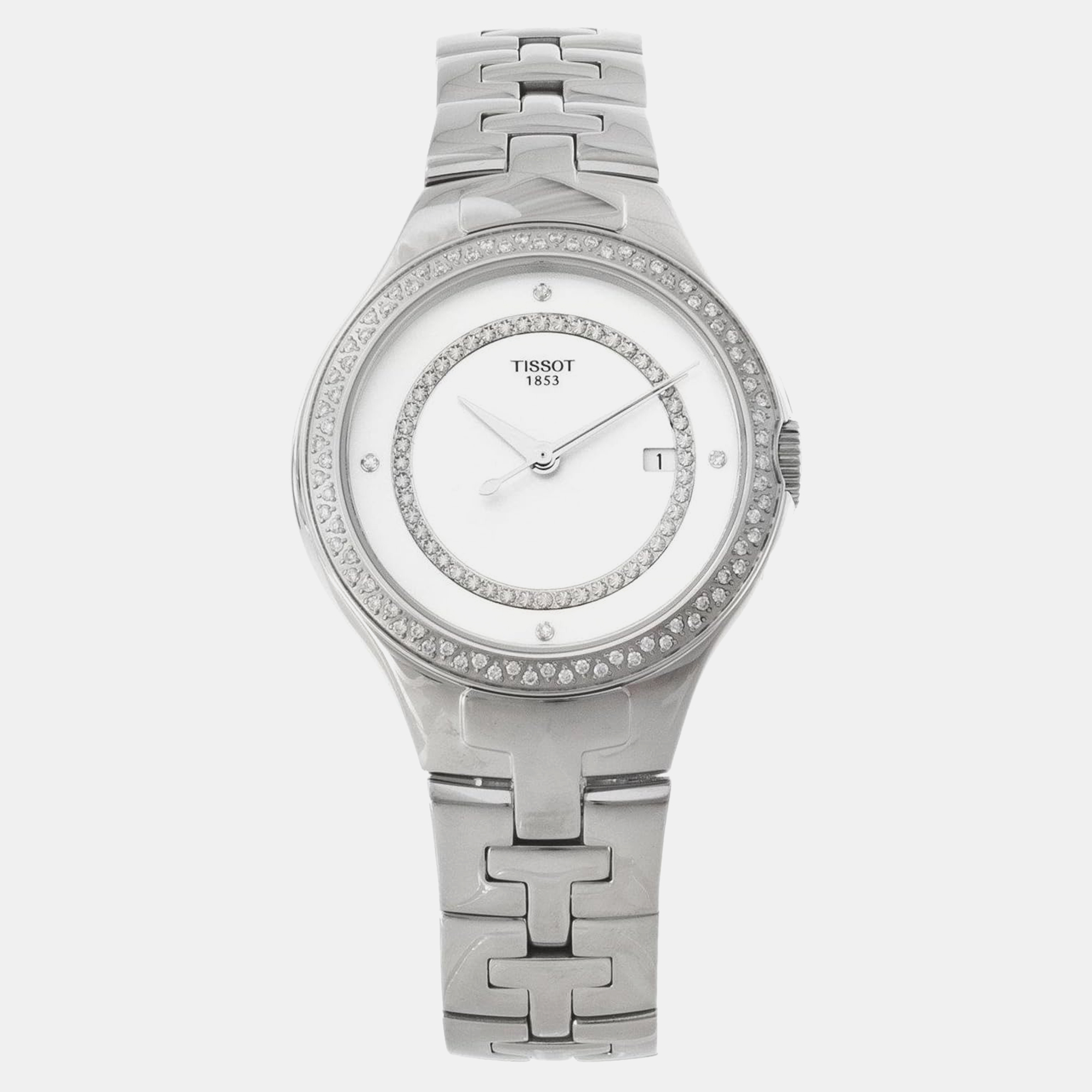 Tissot silver stainless steel t12 diamonds t082.210.61.116.00 watch 34mm