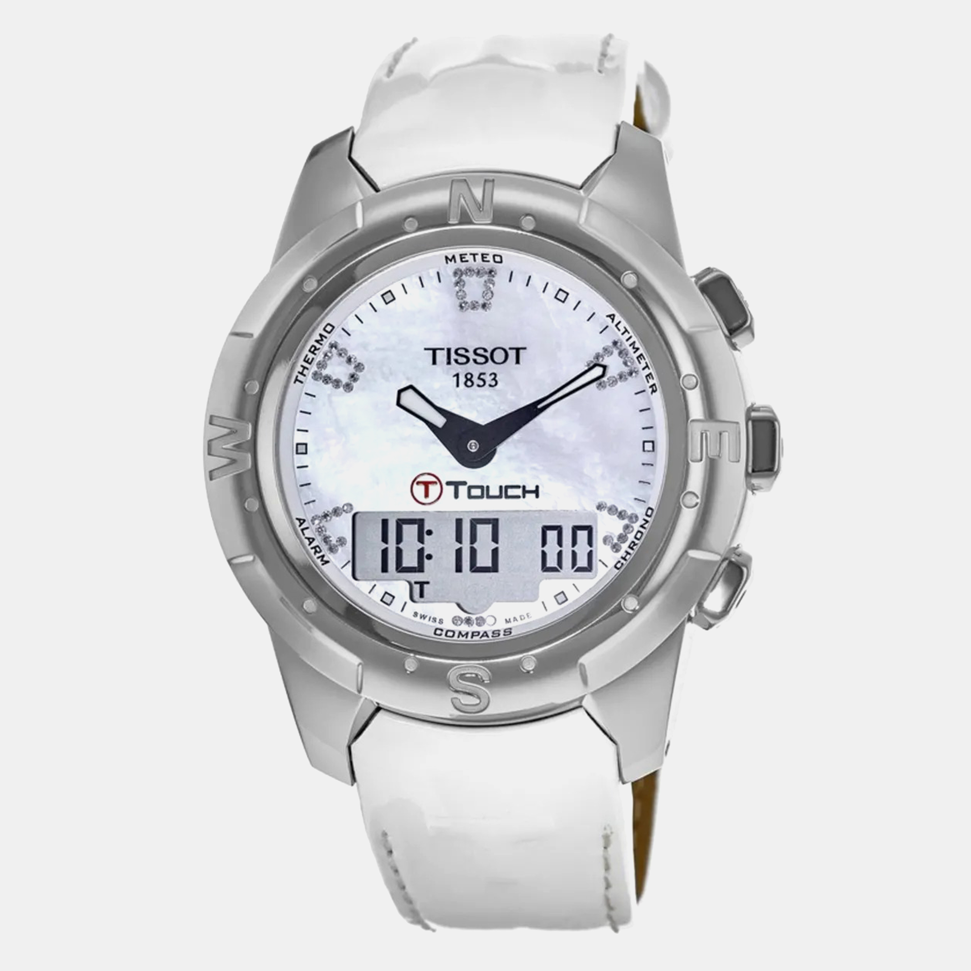 Tissot titanium white t0472204611600 t-touch quartz watch 44mm