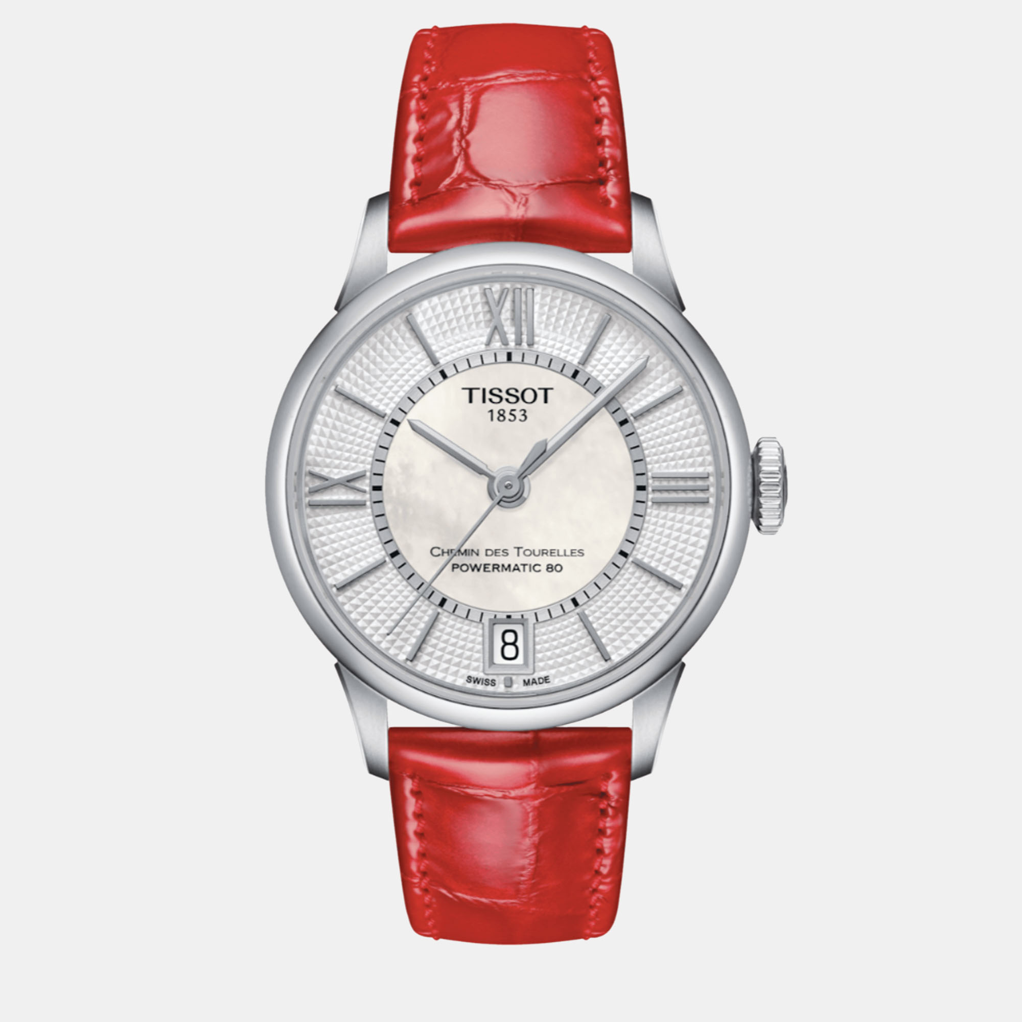 Tissot red leather watch 32 mm