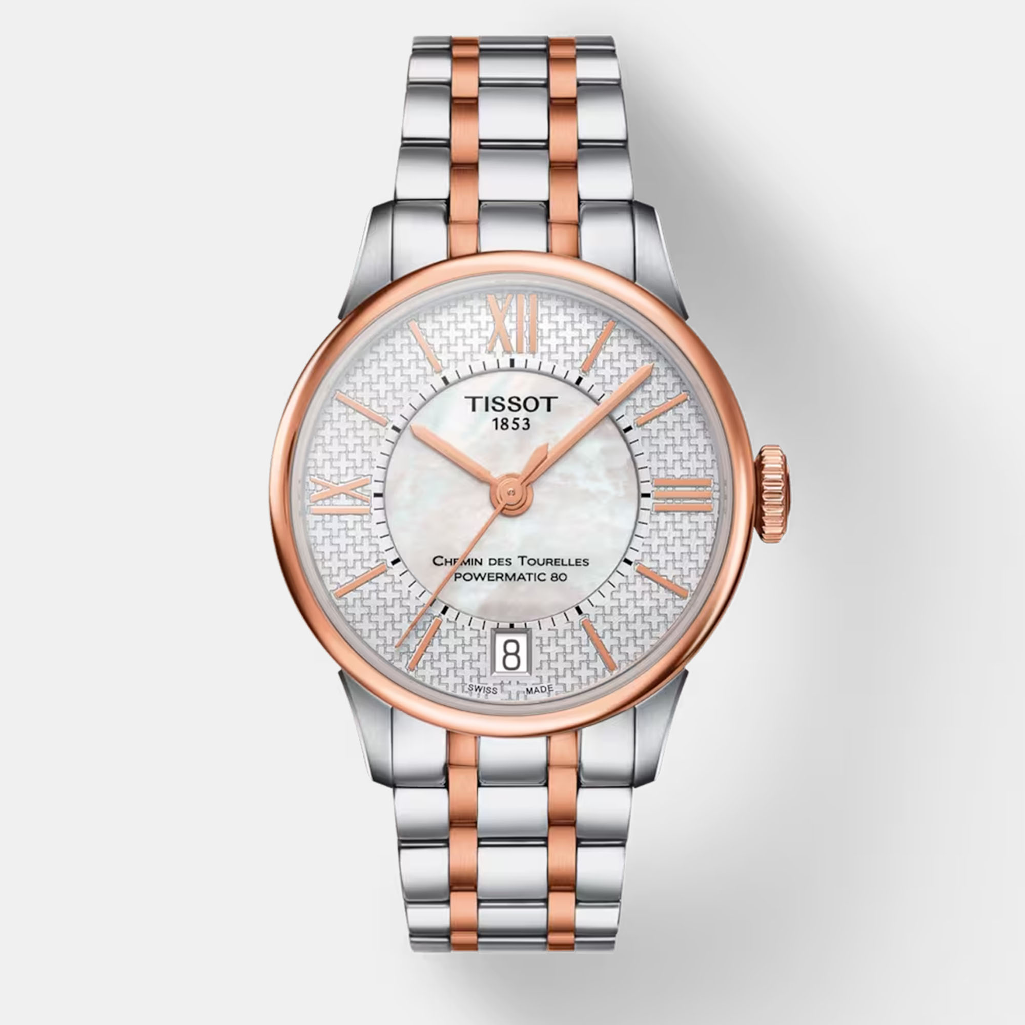 Tissot chemin des tourelles powermatic 80 helvetic pride lady t099.207.22.118.01 rosegold stainlesssteel watch