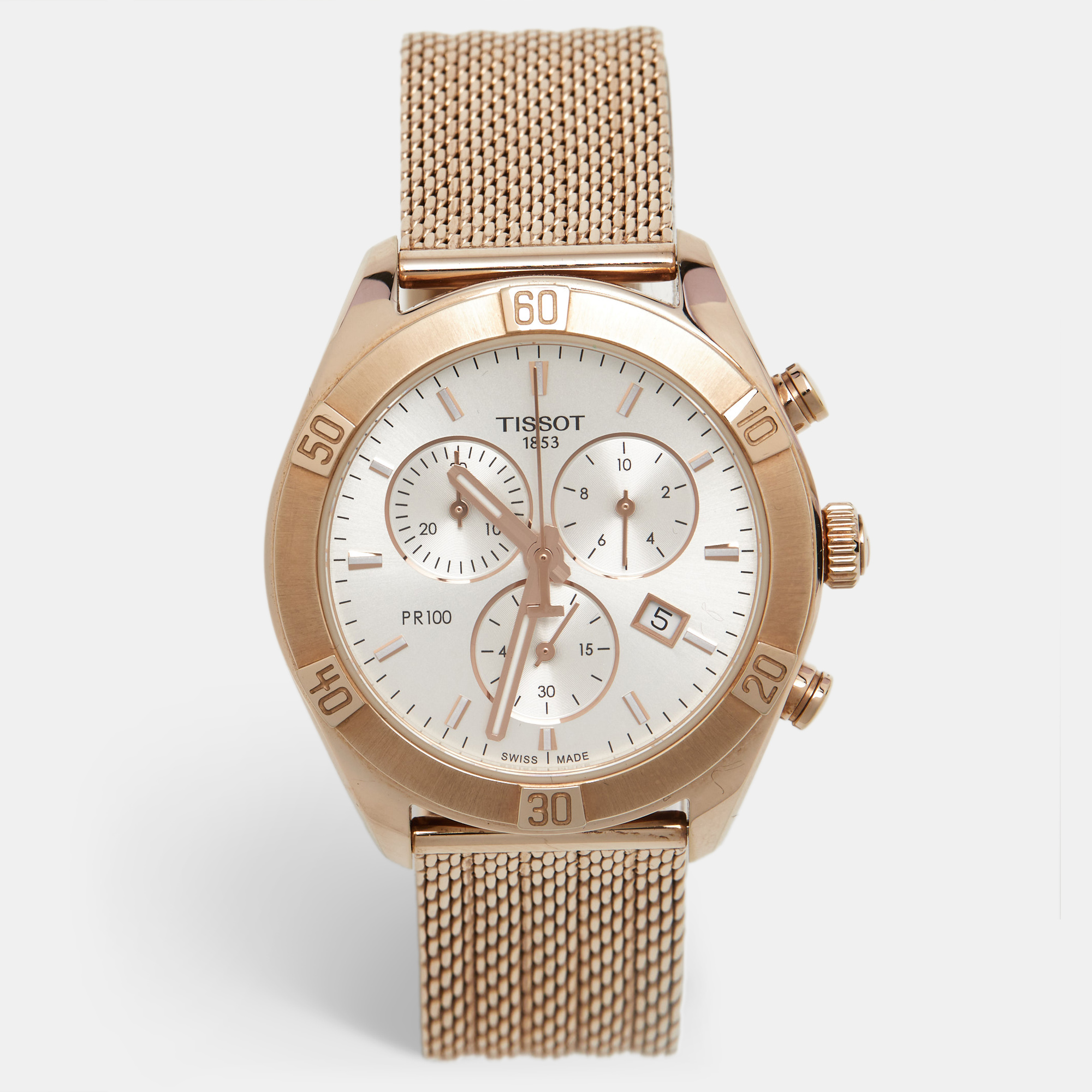 Tissot Silver Dial Rose Gold Plated Stainless Steel PR100 T101.917.33.031.00 Women's Wristwatch
Tissot Silver Dial Rose Gold Plated Stainless Steel PR100 T101.917.33.031.00 Women's Wristwatch