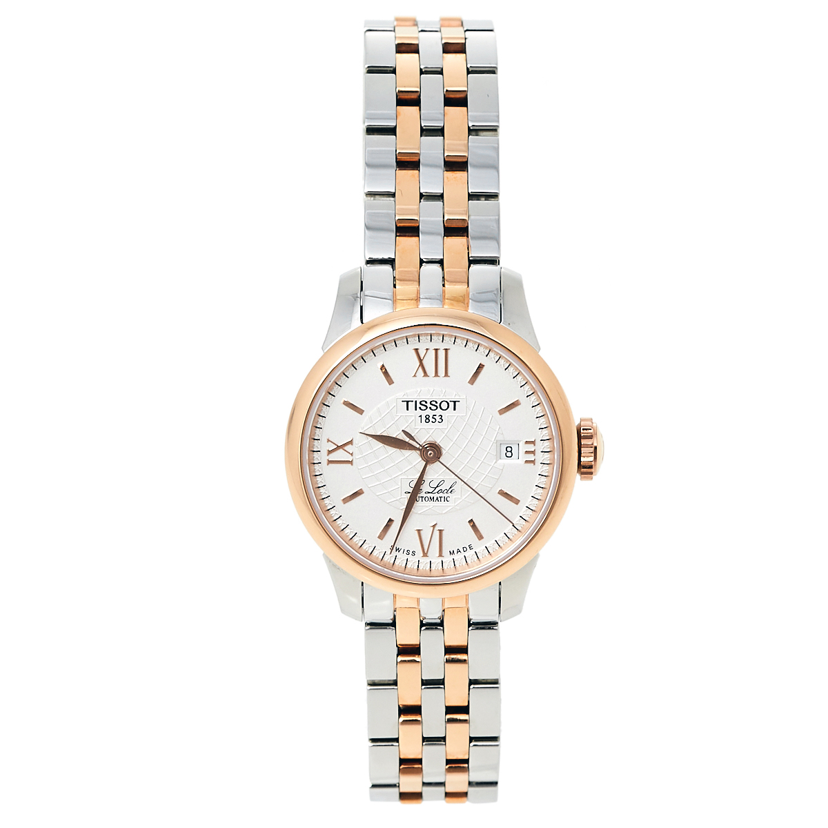 Tissot Silver Two-Tone Stainless Steel Le Locle T41.2.183.33 Women's Wristwatch 25.30 mm