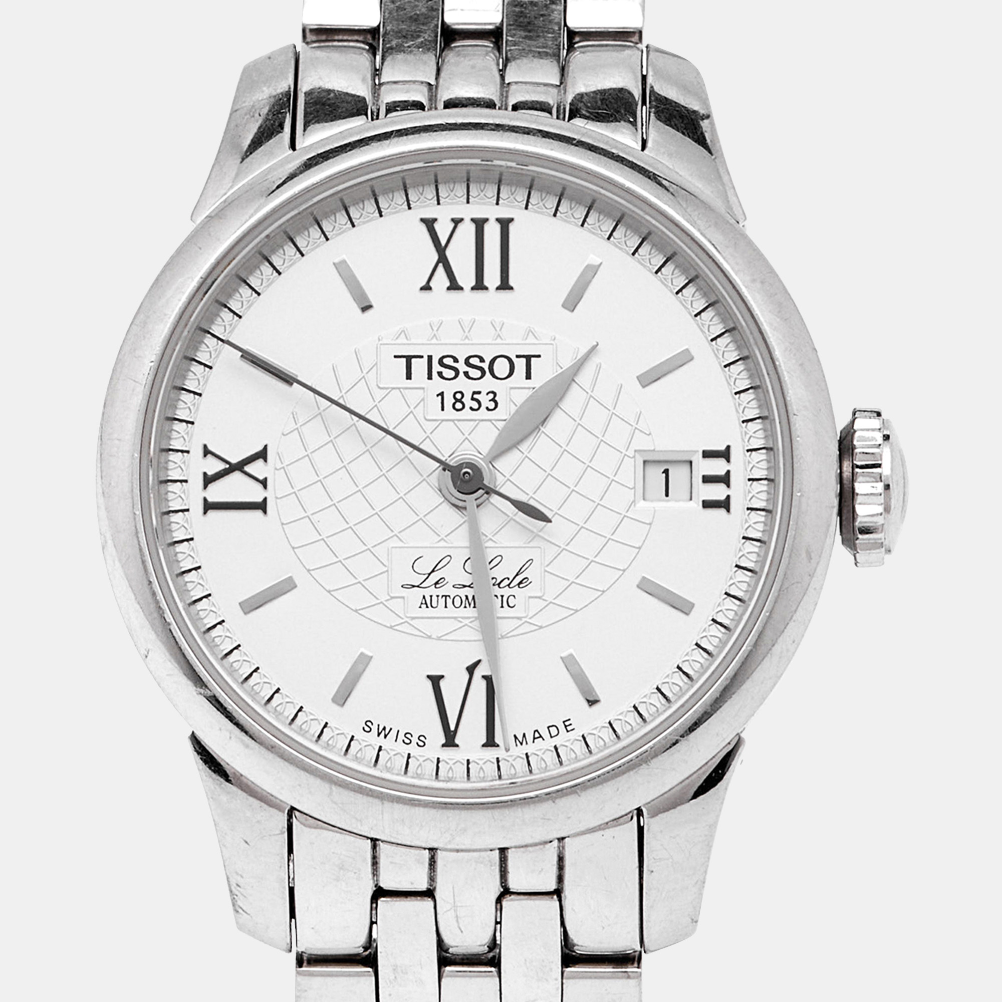 Tissot Silver Stainless Steel Le Locle T41.1.183.33 Women's Wristwatch 25.30 Mm