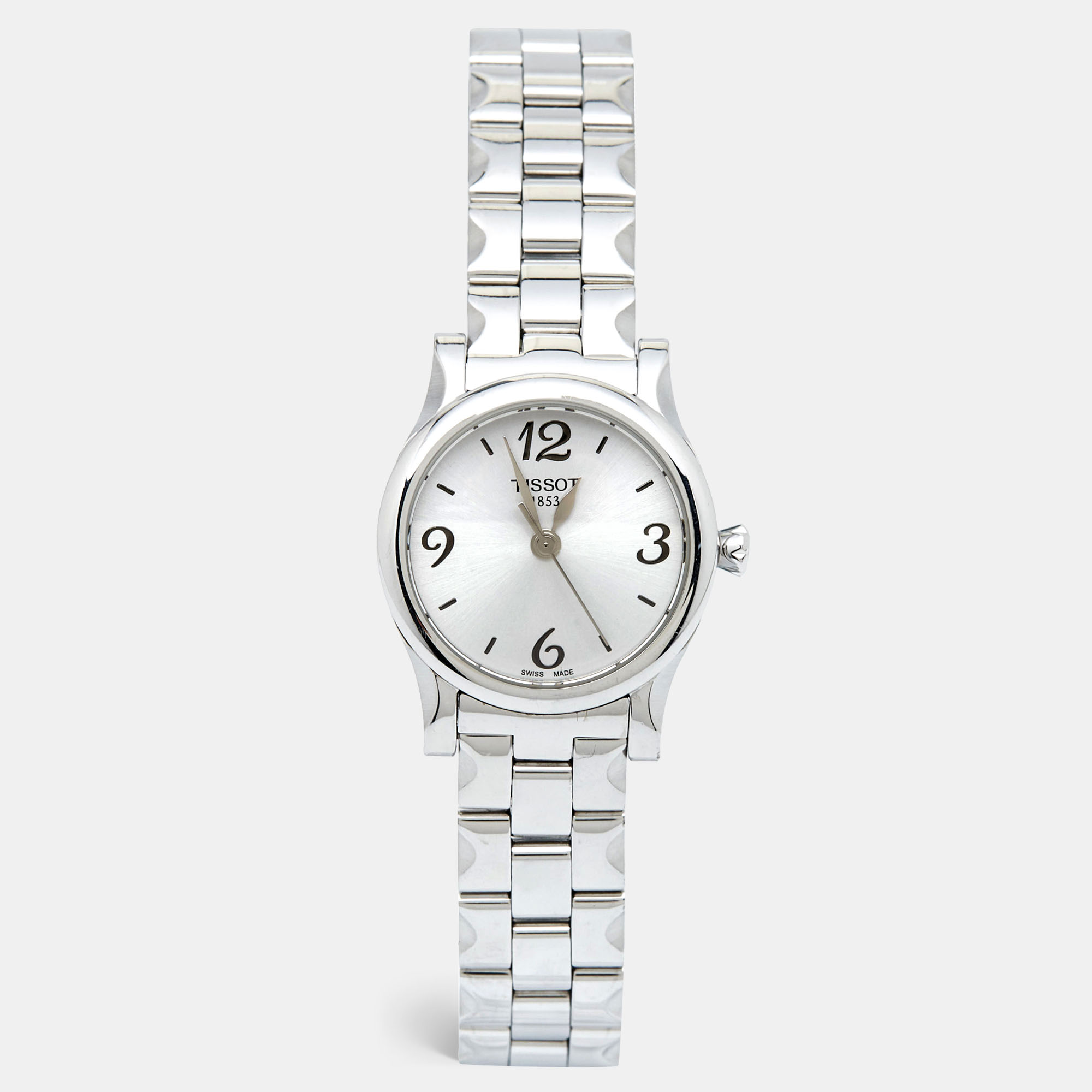 Tissot silver stainless steel stylis-t t028210a women's wristwatch 28 mm