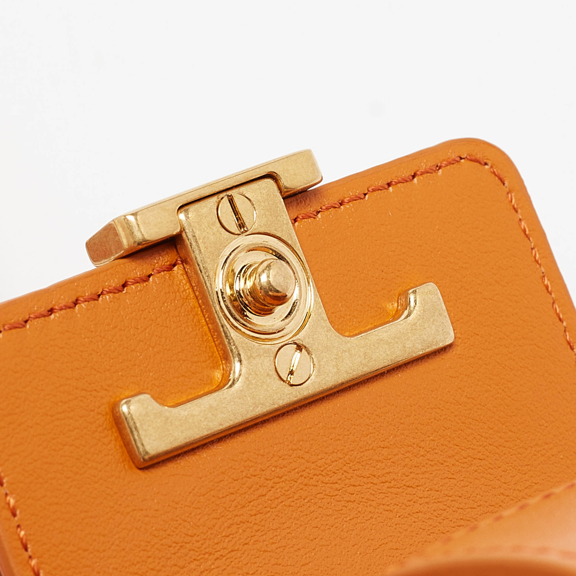 Tod's Orange Leather Timeless Airpods Case With Strap