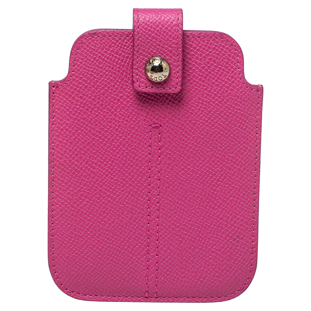Tod's pink leather phone case