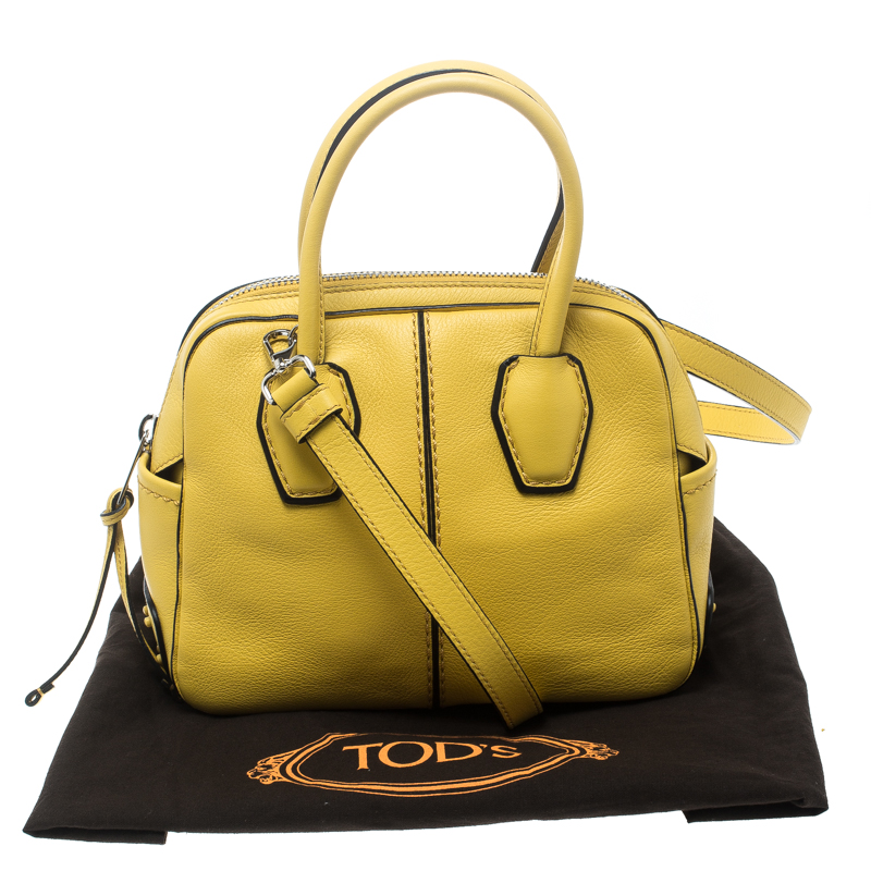 Tod S Yellow Leather Mini Nuovo Miky Top Handle Bag Tod S Tlc