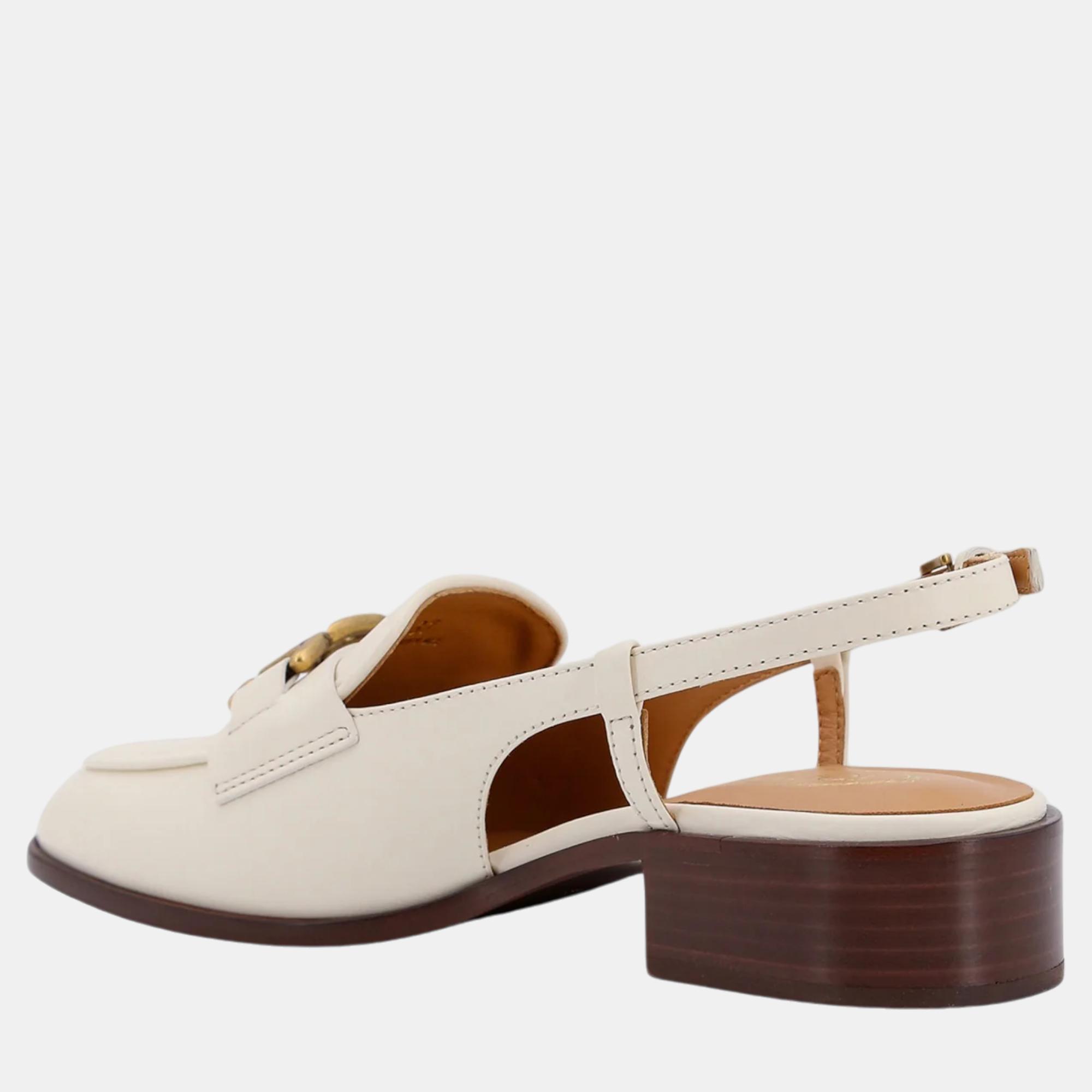 Tod'S White Leather Loafers EU 41