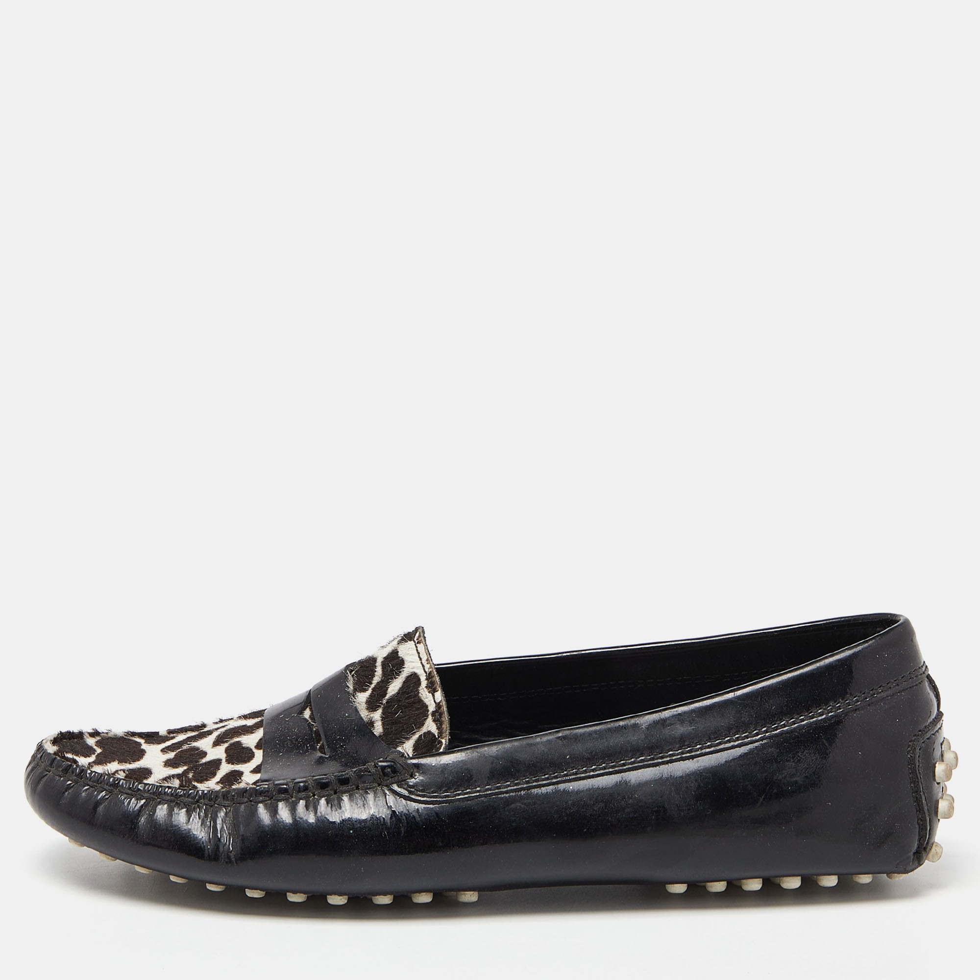 Tod's Black Patent Leather And Calf Hair Gommino Penny Loafers Size
Tod's Black Patent Leather And Calf Hair Gommino Penny Loafers Size