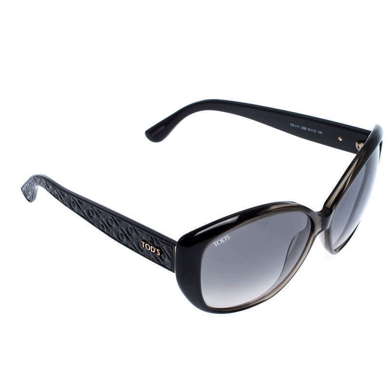 Image of Tod's Black/ Grey Gradient TO Oversized Sunglasses