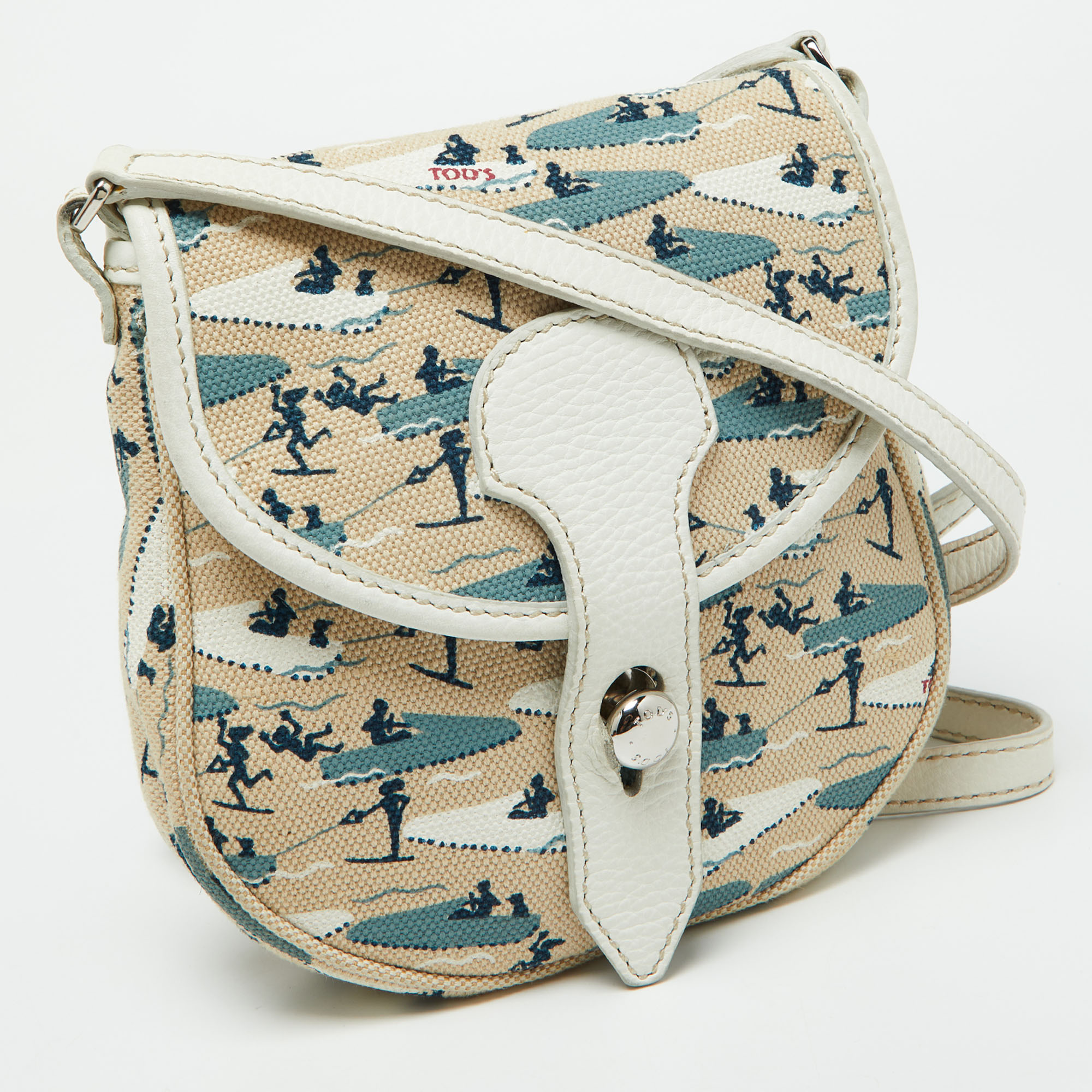 Tod's Multicolor Printed Canvas And Leather Crossbody Bag