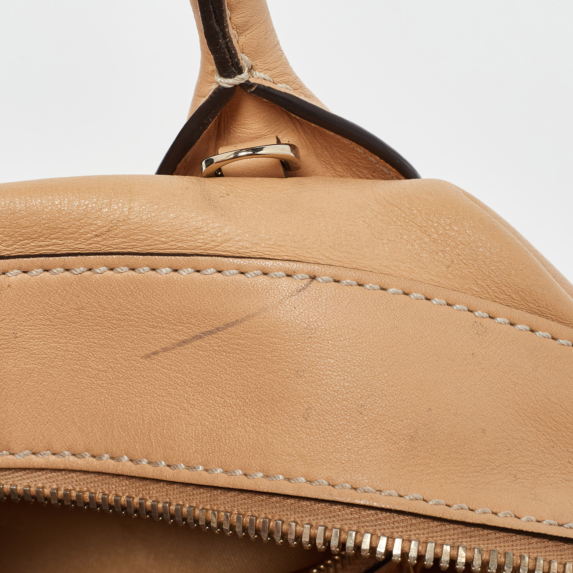 Tod's Beige Leather D Styling Bowler Bag