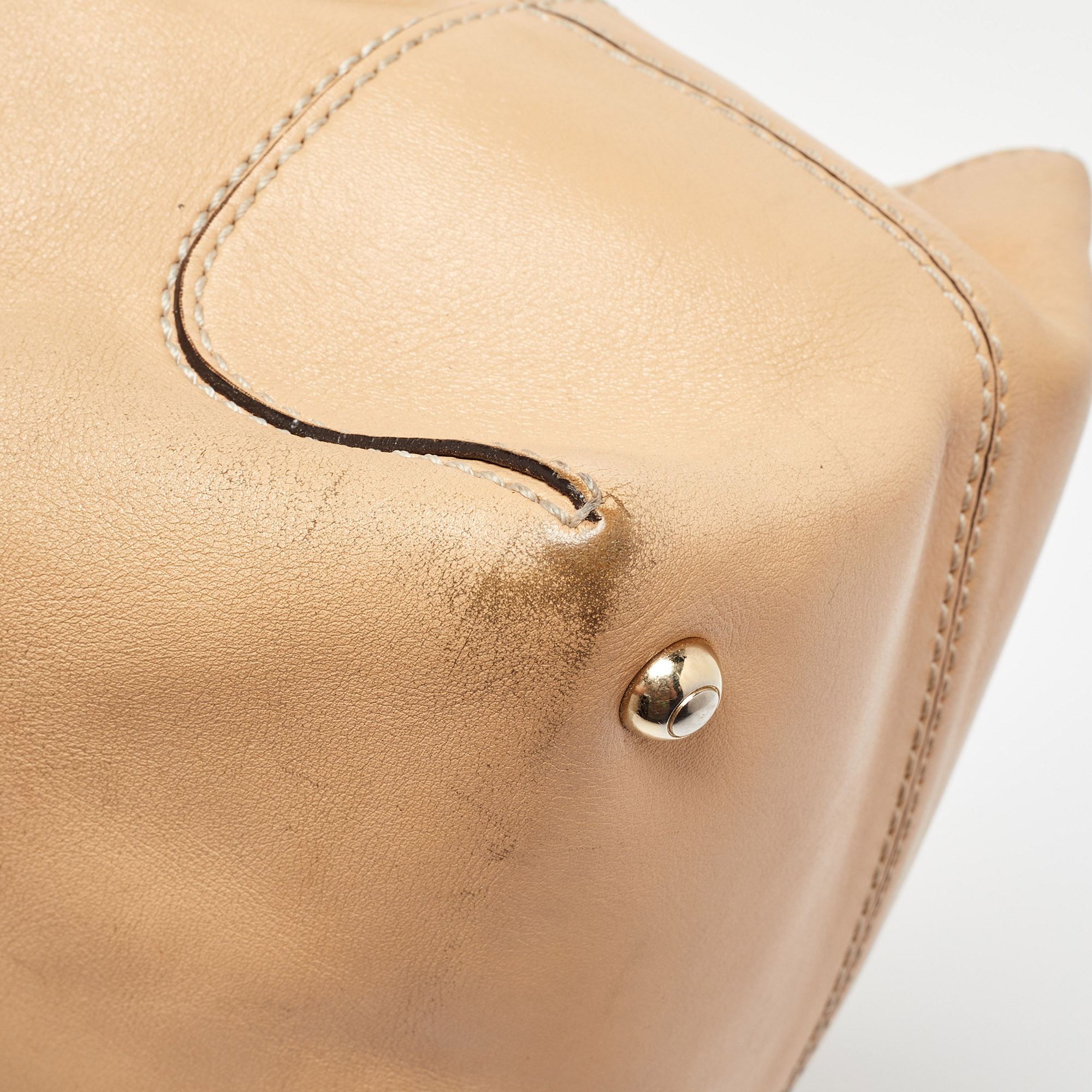 Tod's Beige Leather D Styling Bowler Bag