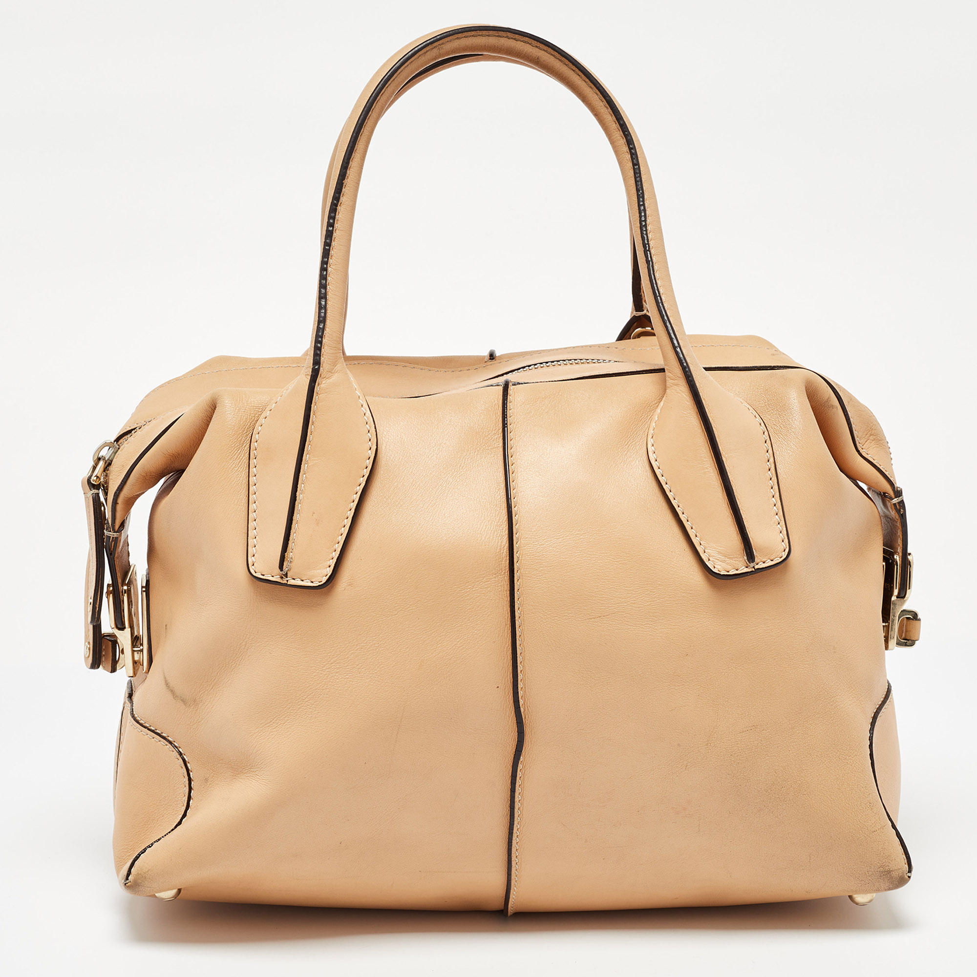 Tod's Beige Leather D Styling Bowler Bag