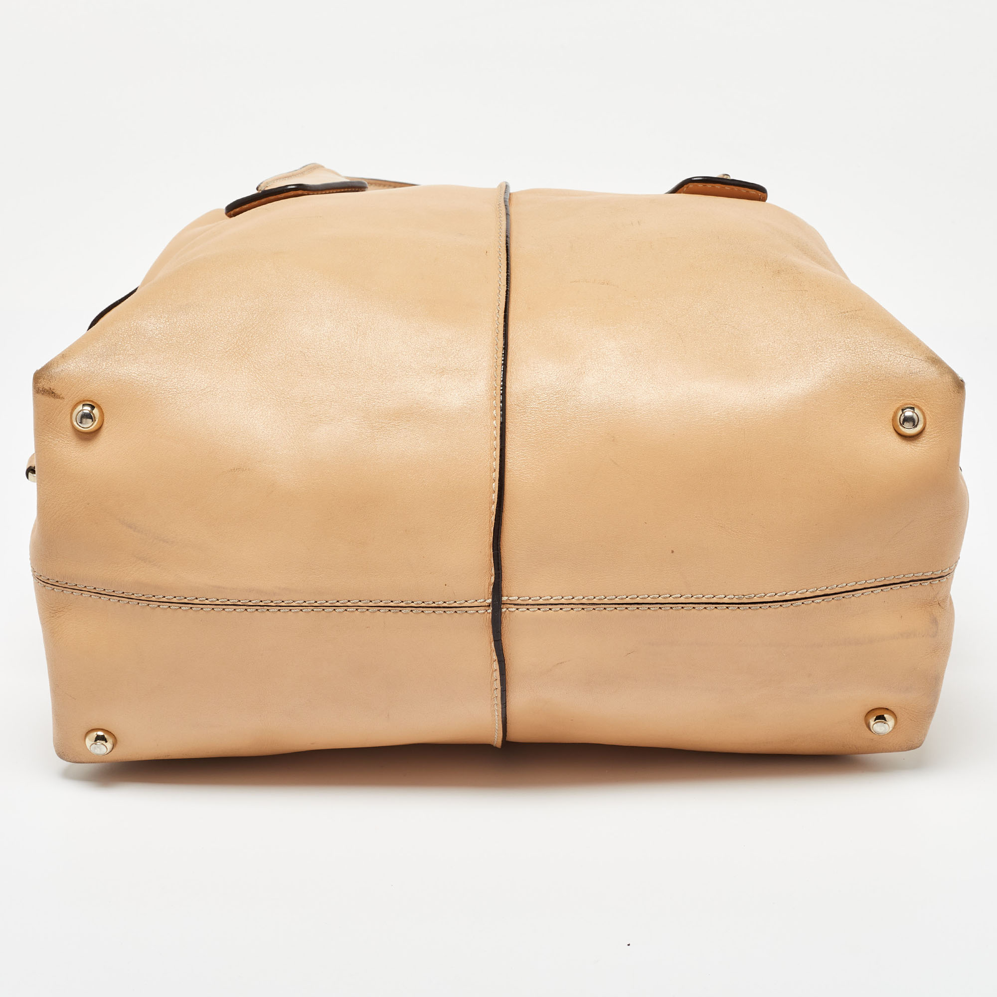 Tod's Beige Leather D Styling Bowler Bag