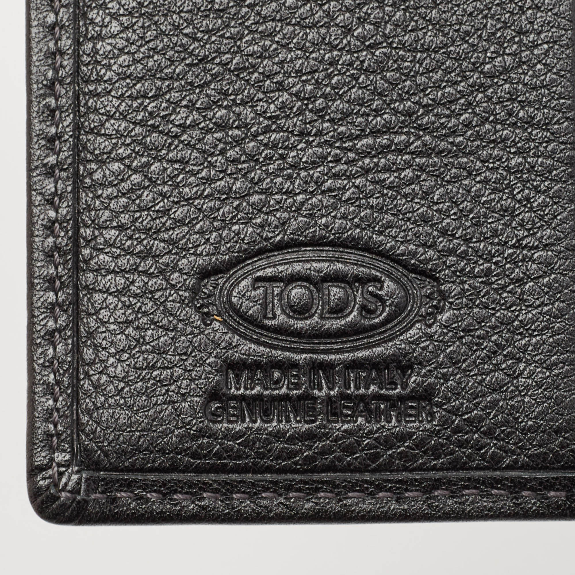 Tod's Black Leather Money Bifold Wallet