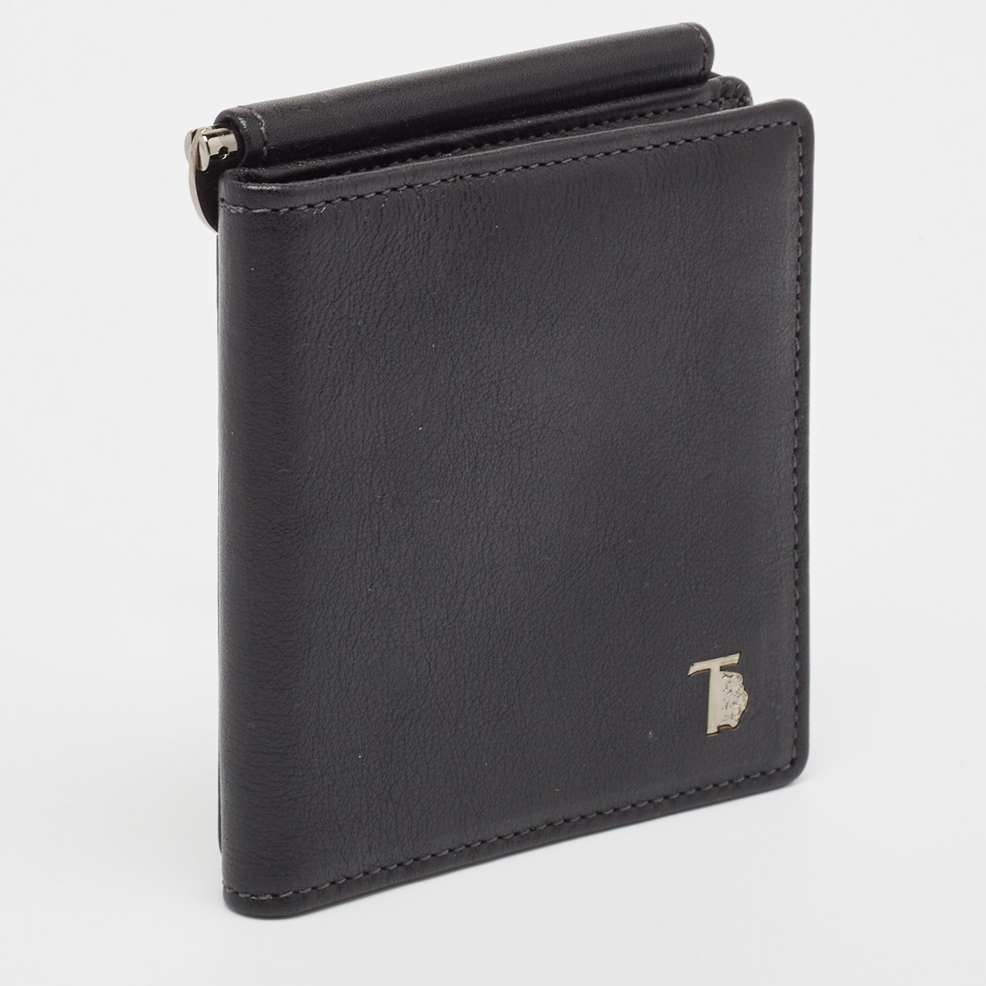 Tod's Black Leather Money Bifold Wallet