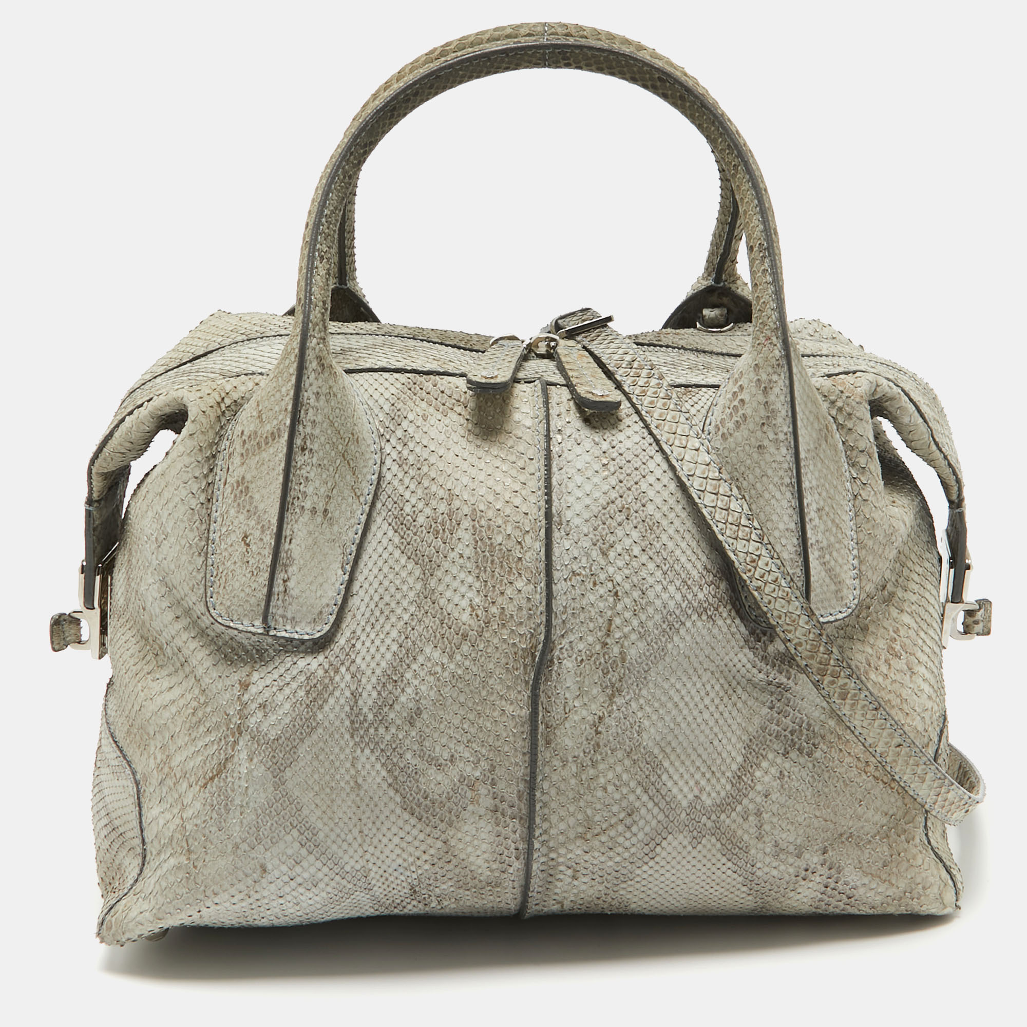 Tod's Grey Python D-Styling Bowler Bag