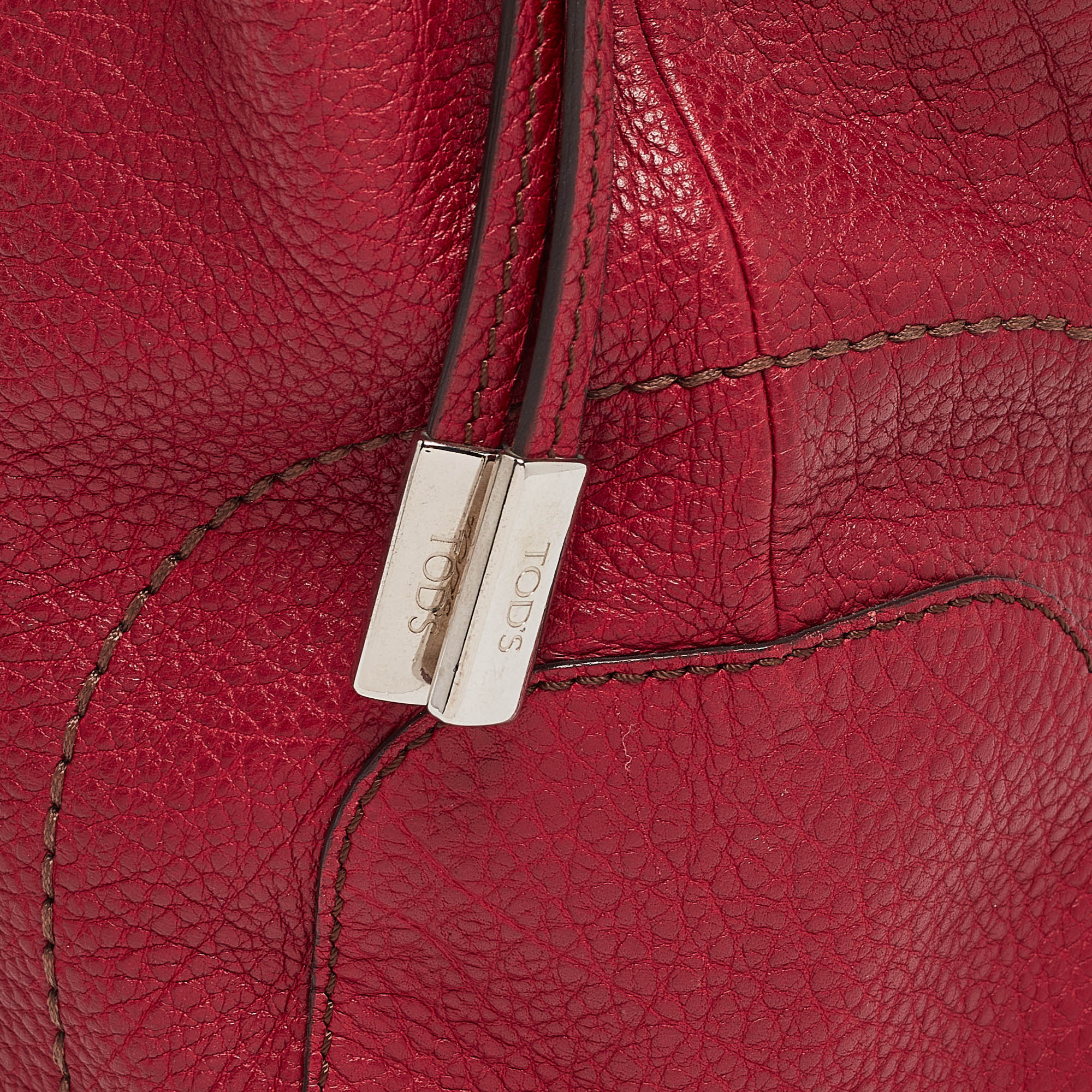 Tod's Red Leather Restyling D Bag Media Tote