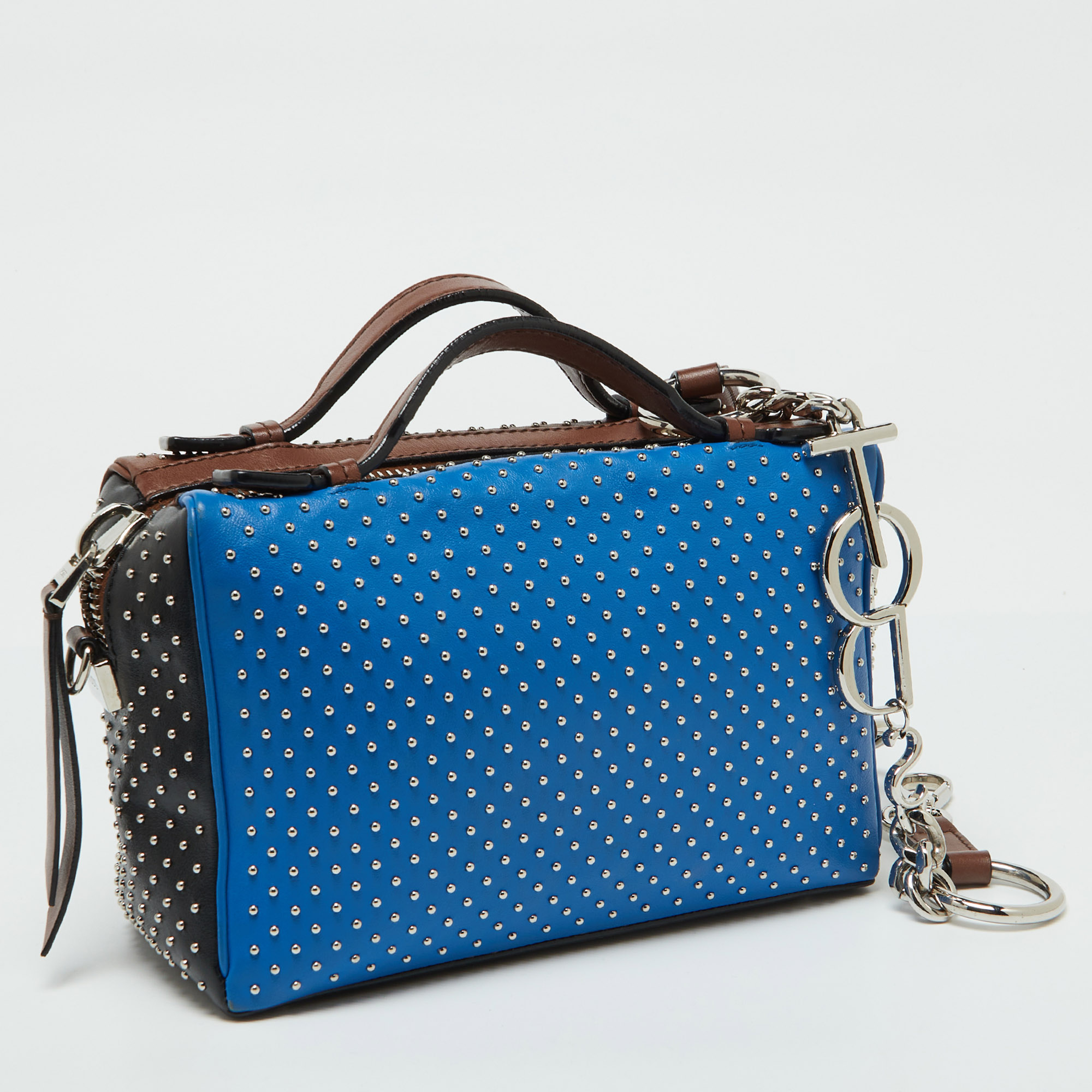 Tod's Multicolor Leather Gommino Studded Bowling Bag