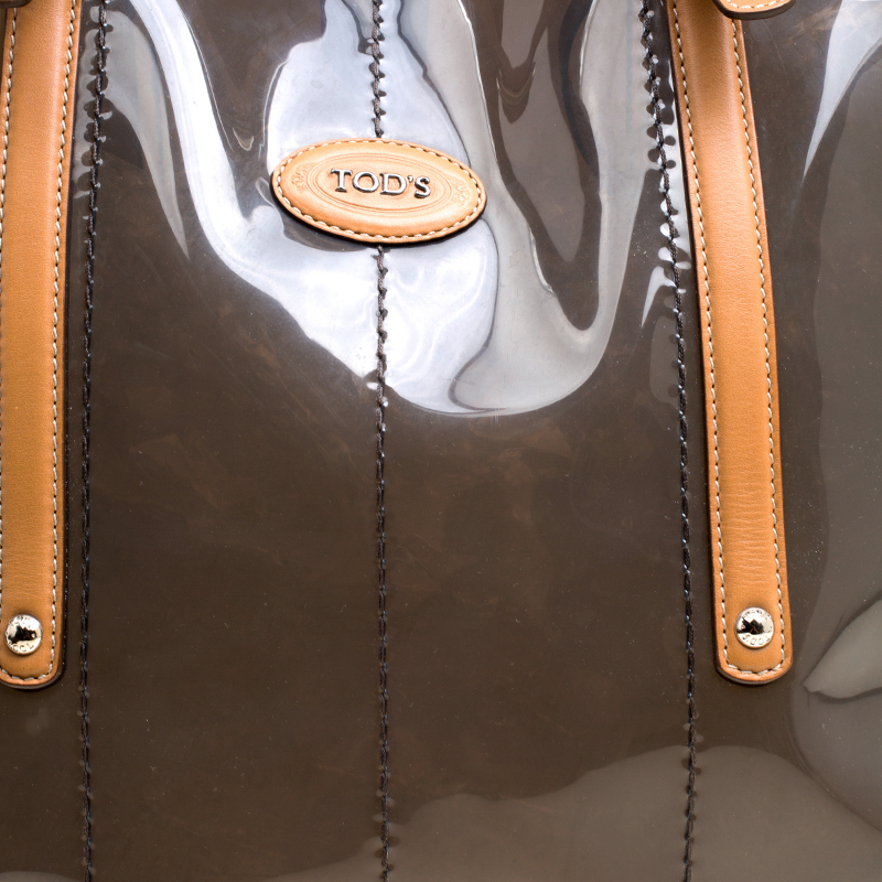 Tod's Black/Brown PVC And Leather Tote