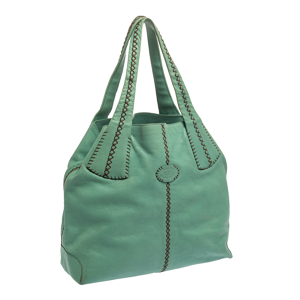 Tod's Mint Green Leather Hobo