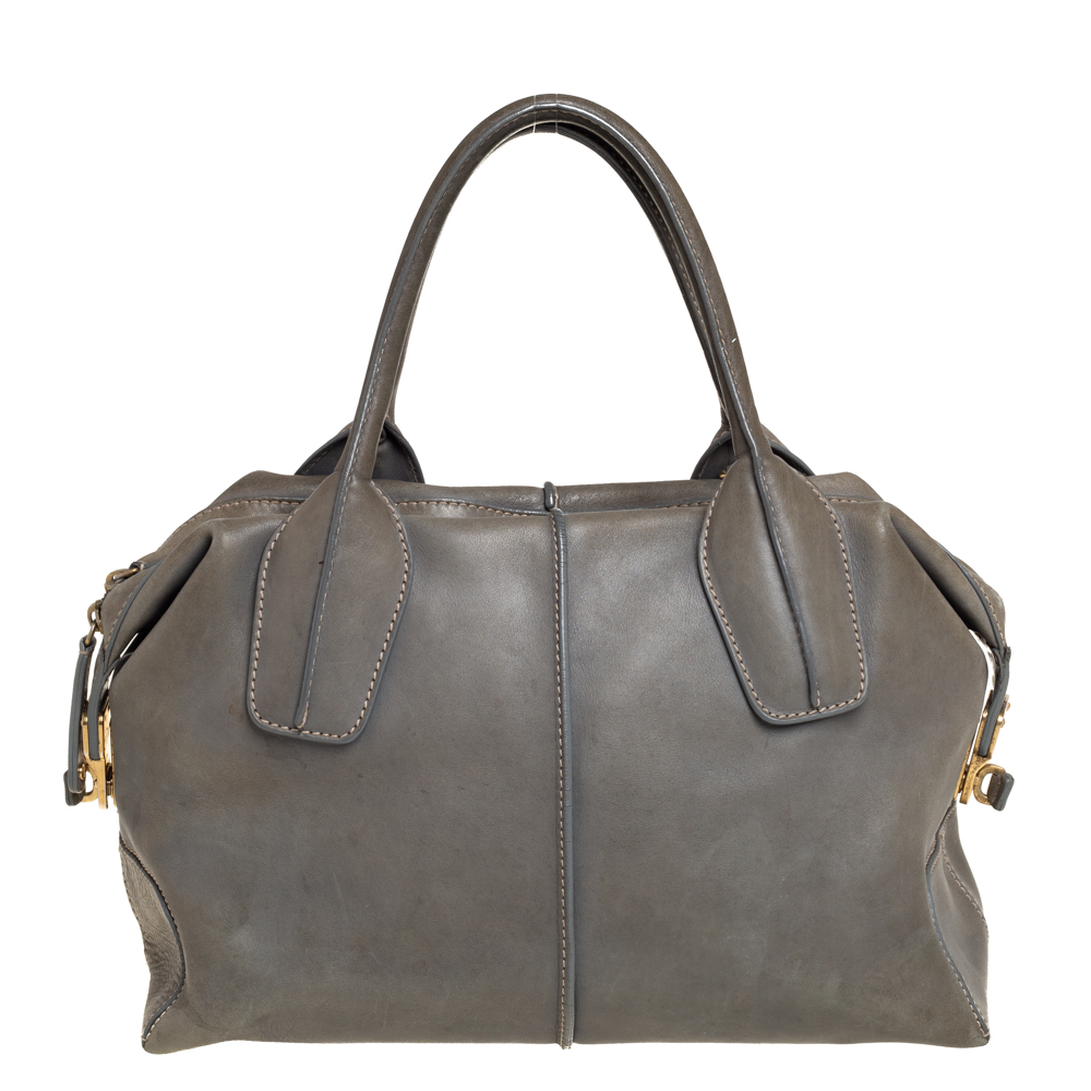 Tod's Olive Green Leather D-Styling Shopper Tote