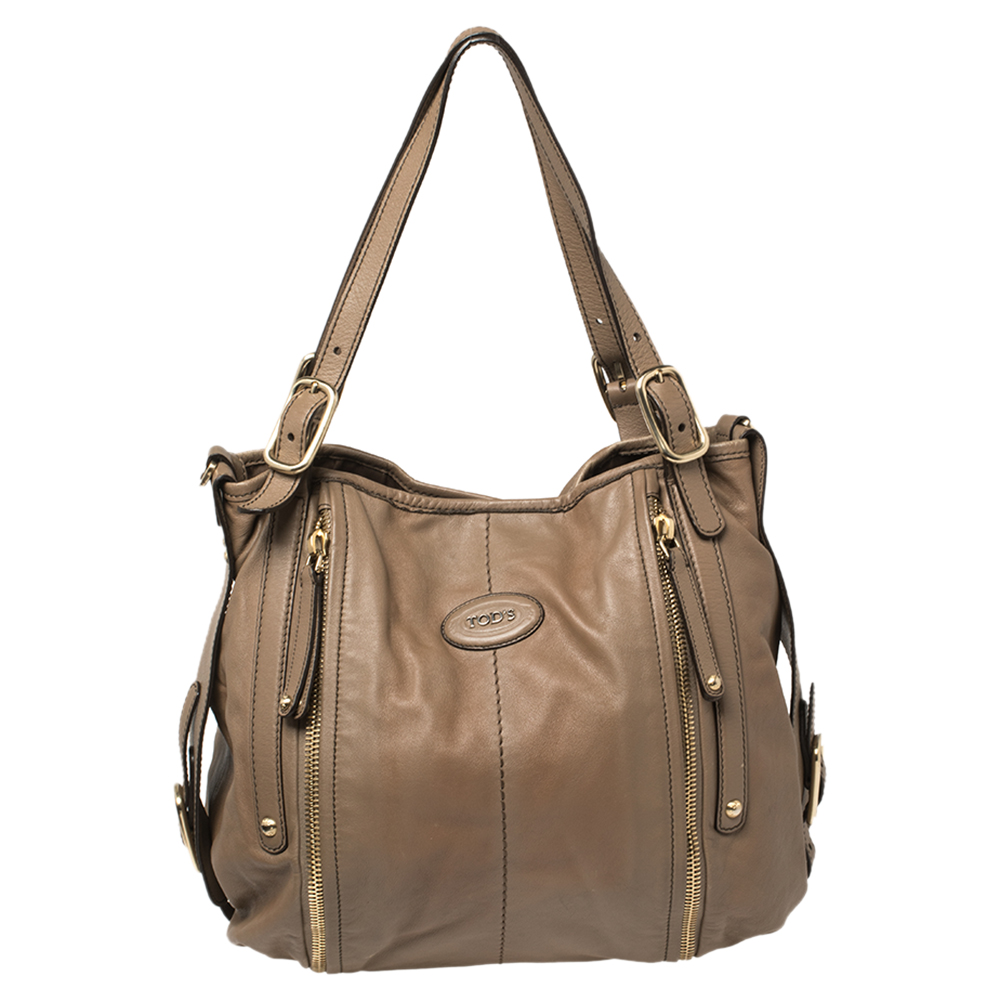 Tod's Light Brown Leather G-Line Easy Sacca Tote