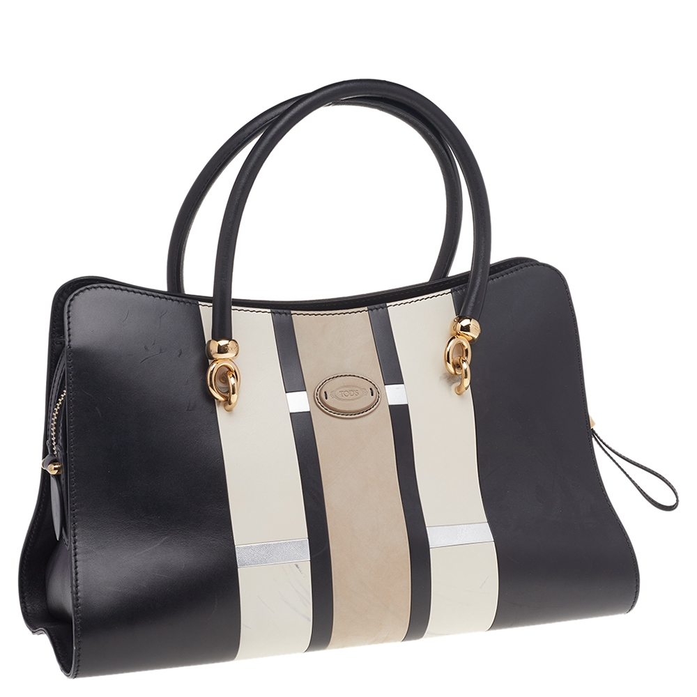 Tod's Multicolor Leather And Suede Sella Satchel