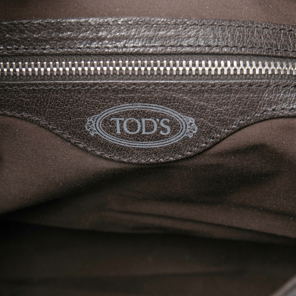 Tod's Dark Brown Leather Preggy Hobo