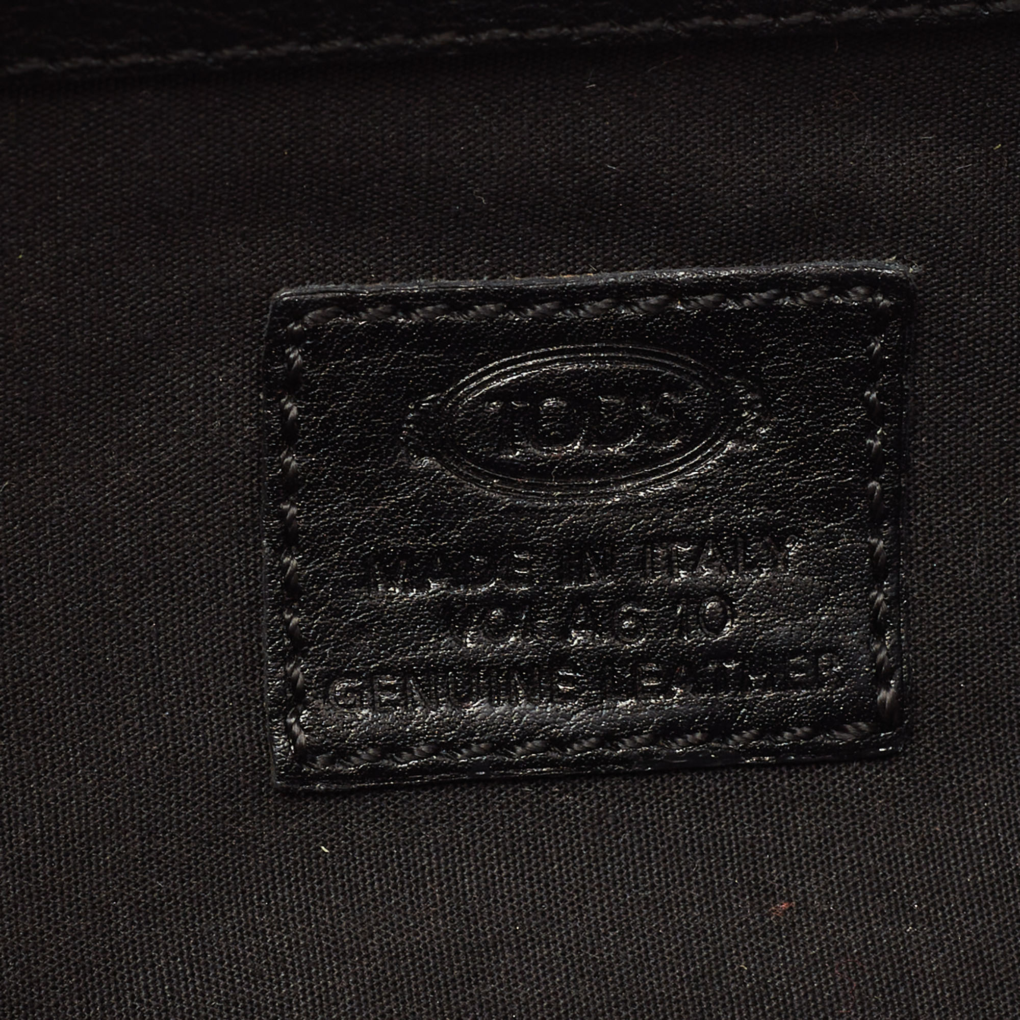 Tod's Black Leather And Canvas Studded Flap Shoulder Bag