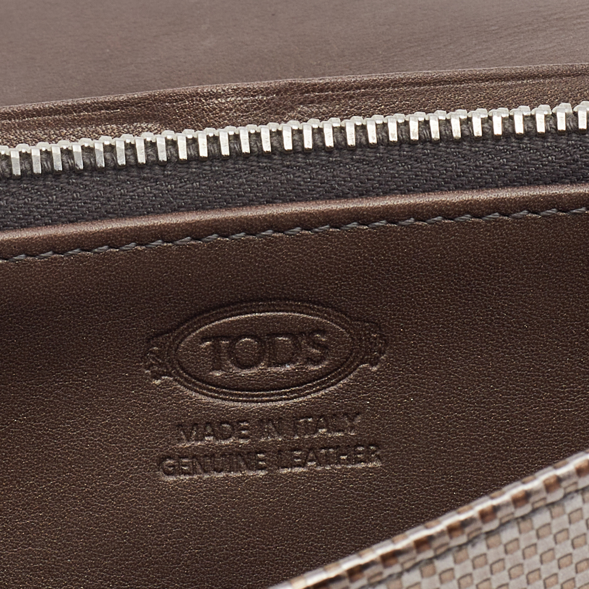 Tod's Metallic Gold Textured Leather Continental Wallet