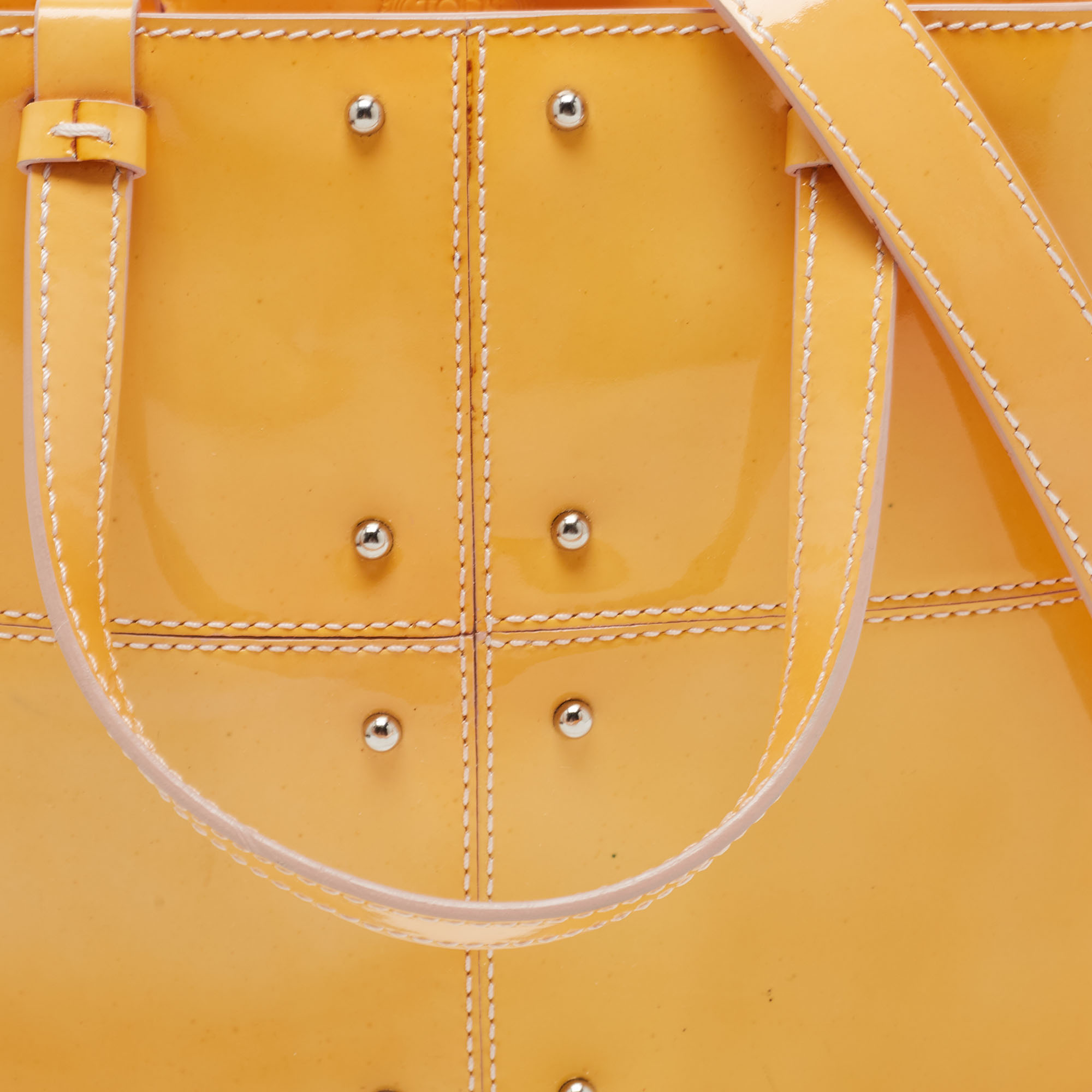 Tod's Yellow Studded Patent Leather Mini Tote