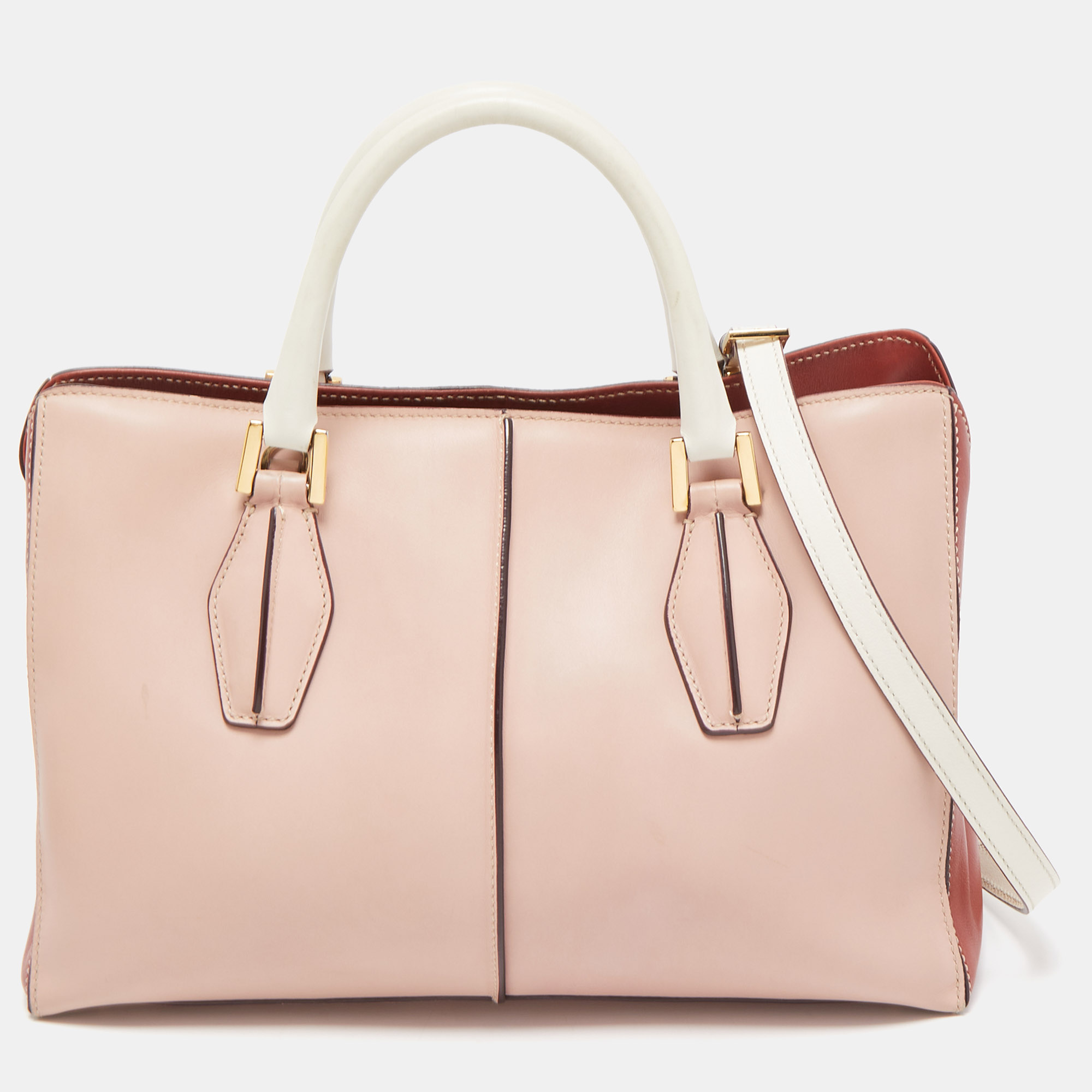 Tod's Tri Color Leather D-Cube Tote