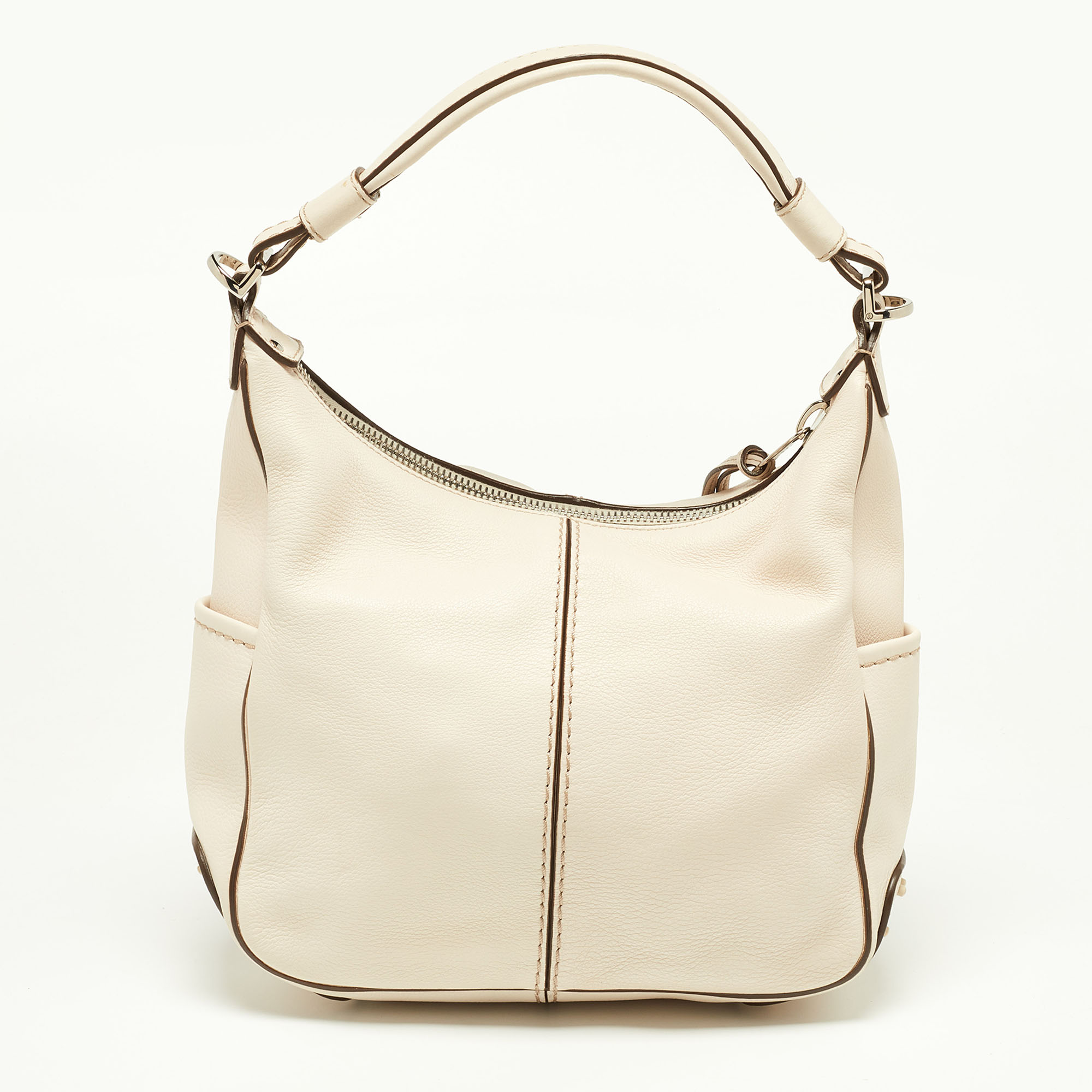 Tod's Beige Leather Miky Hobo
