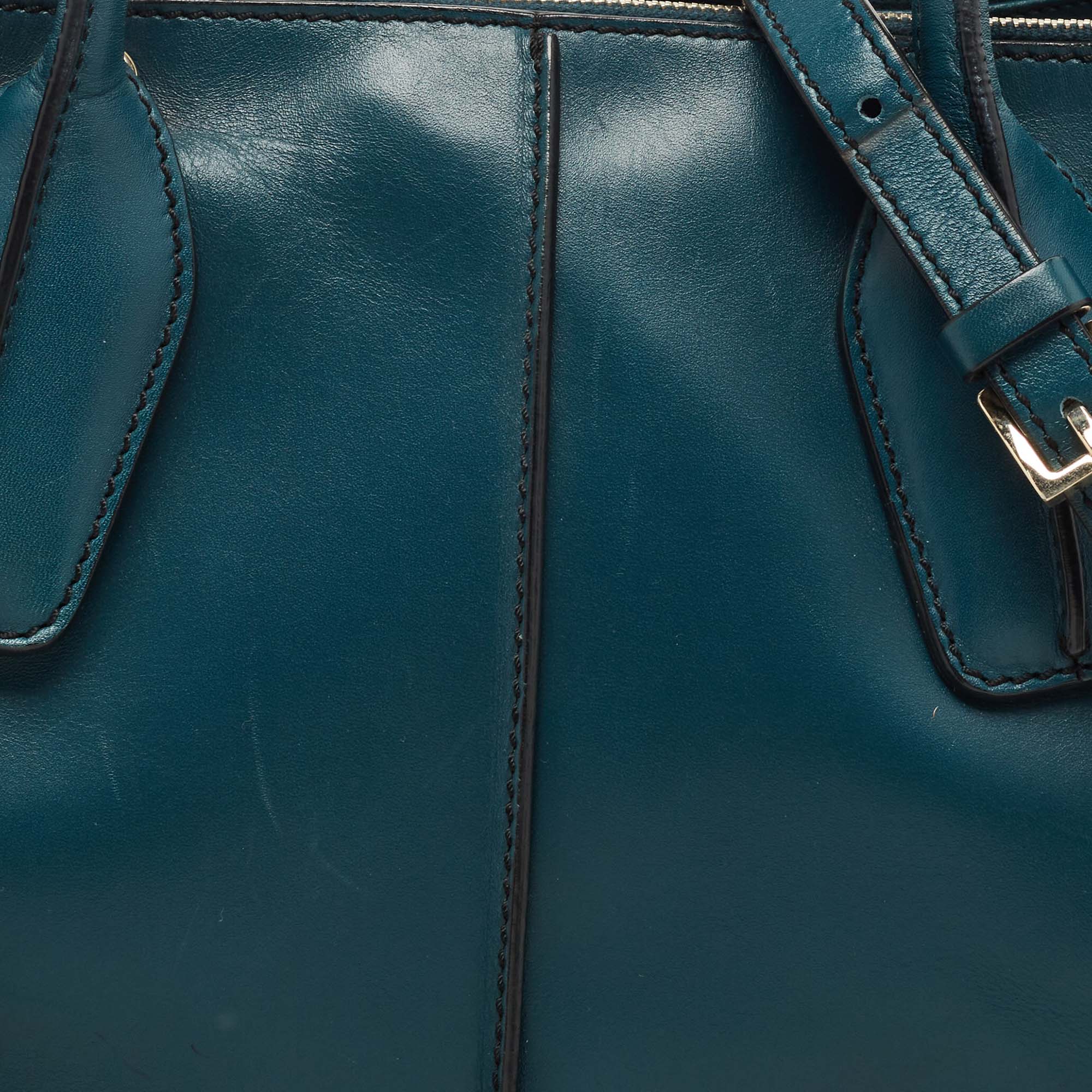 Tod's Green Leather Small D-Styling Shopper Tote