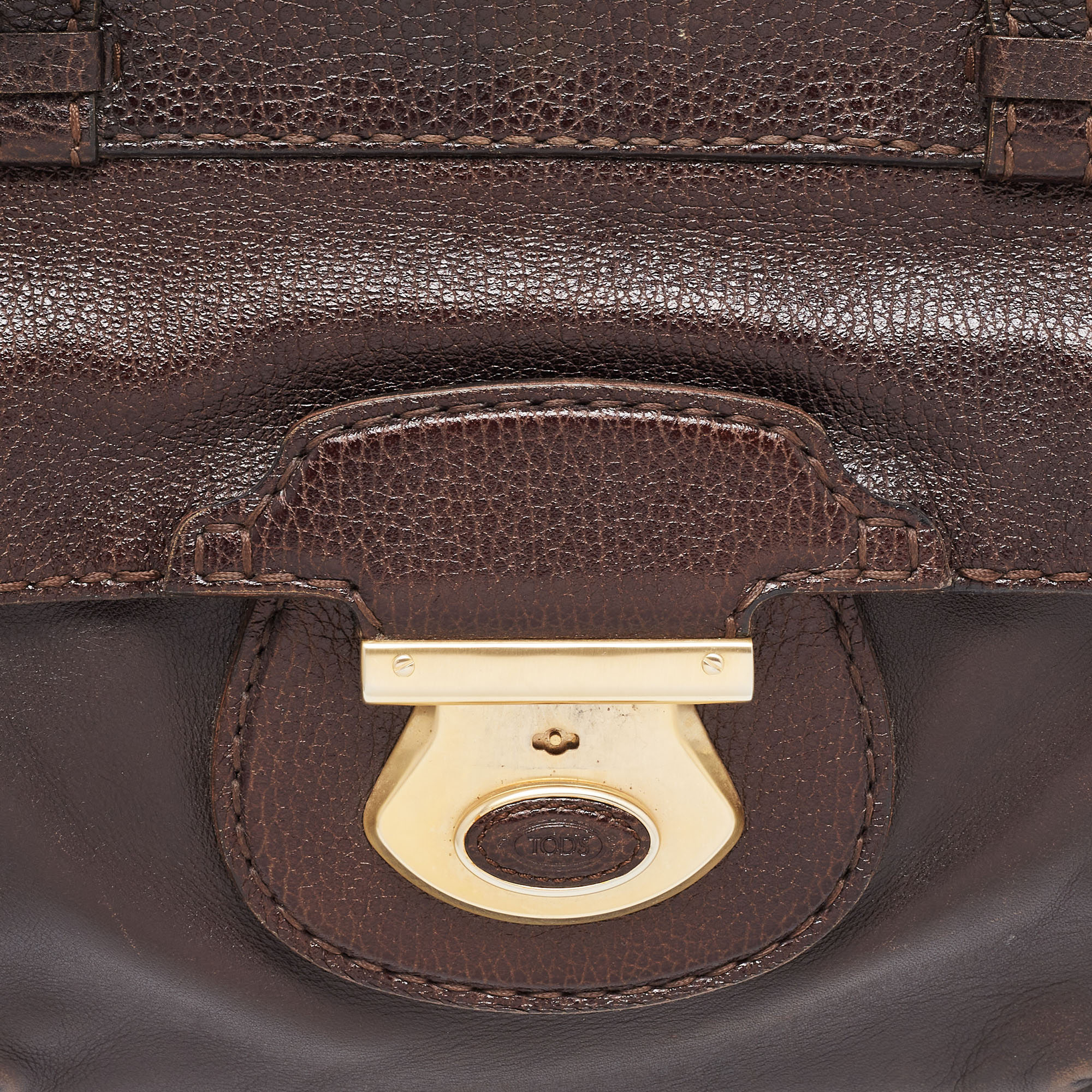 Tod's Choco Brown Leather Front Pocket Satchel