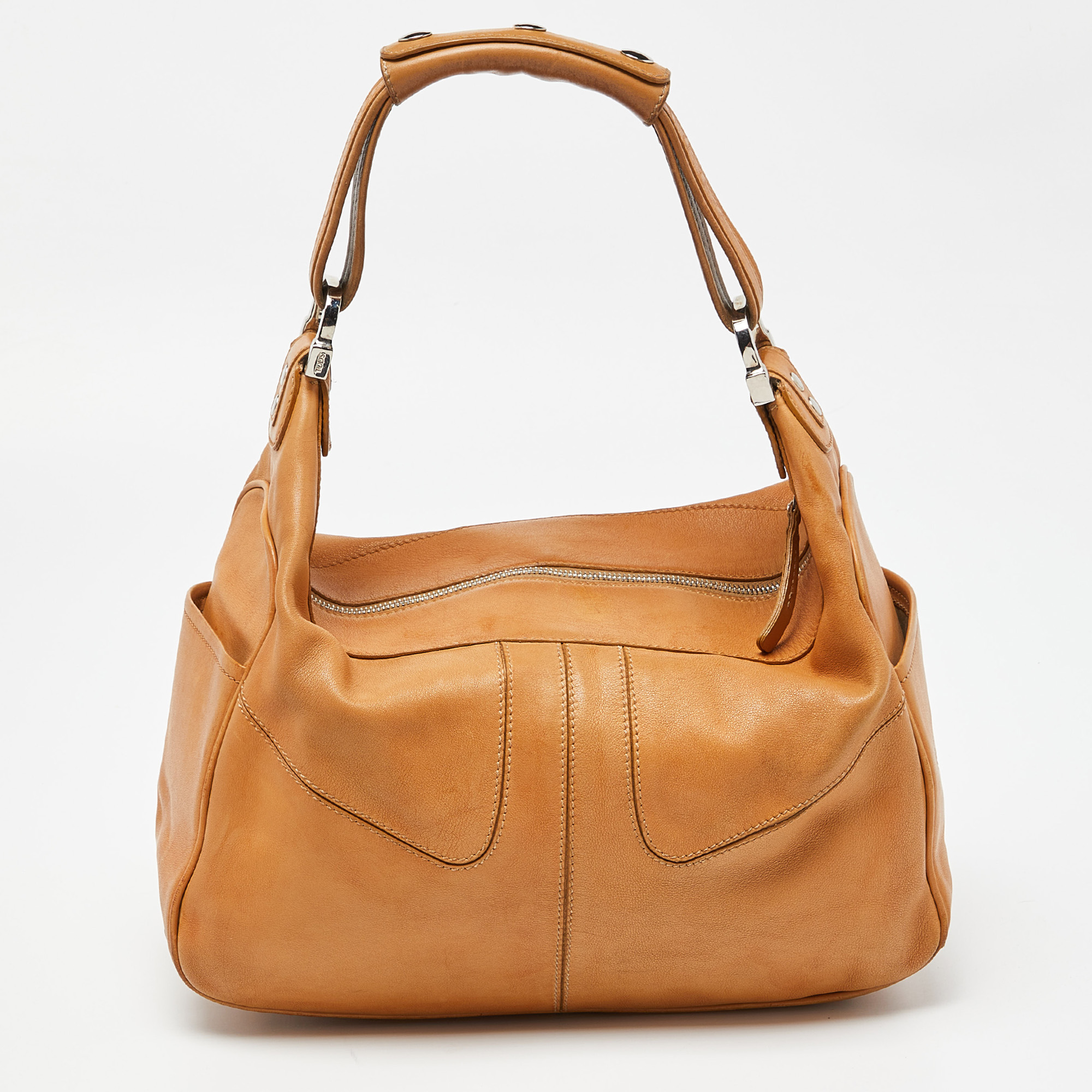 Tod's Tan Leather Miky Shoulder Bag
