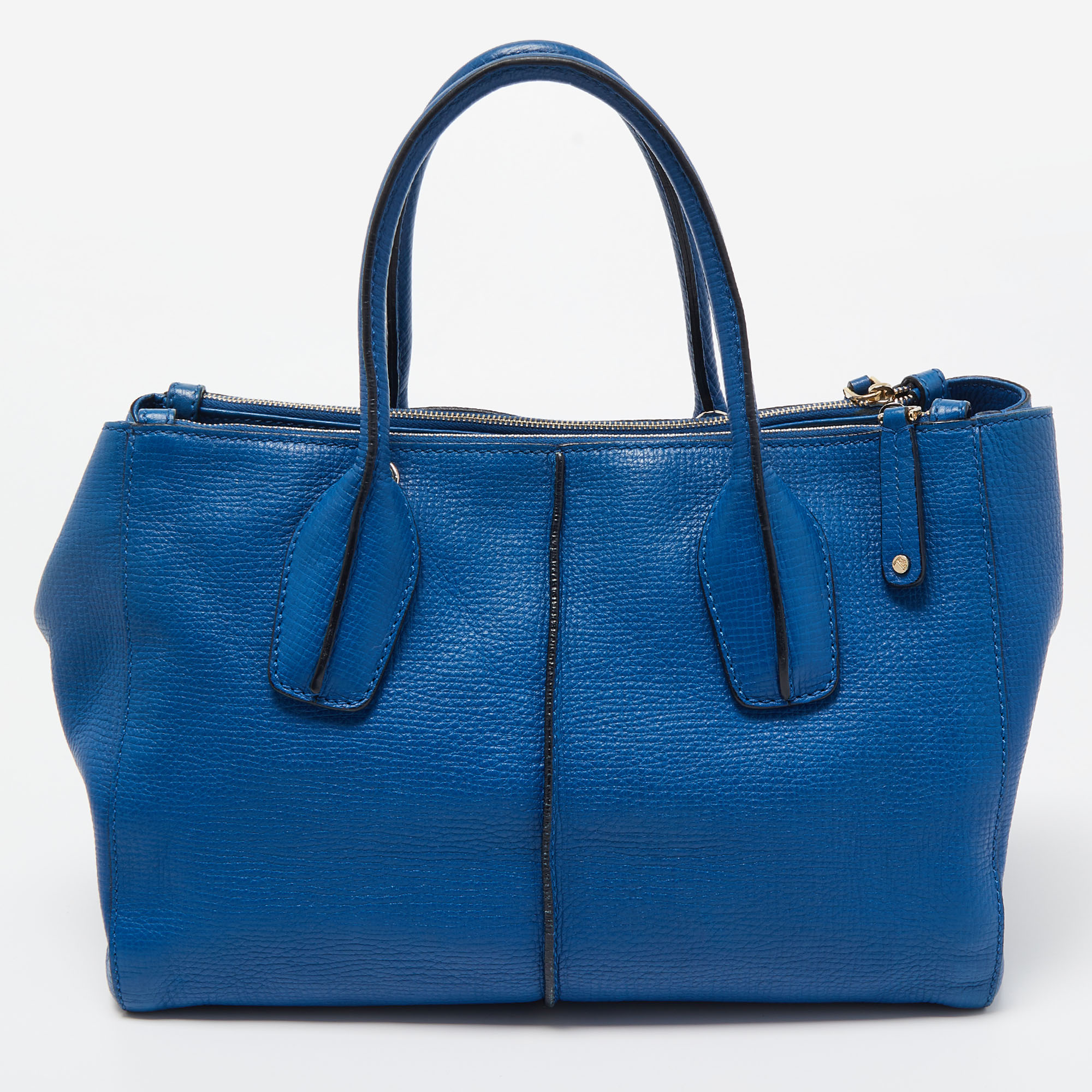 Tod's Blue Leather Small D-Styling Shopper Tote